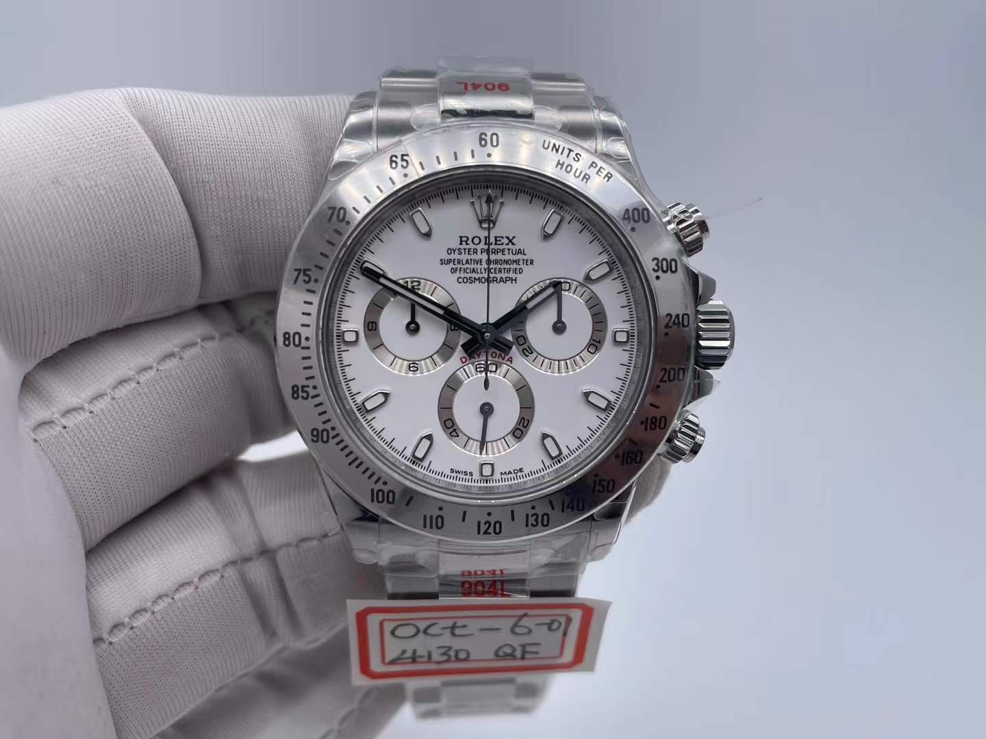 ROLDYT0441C - Daytona 116520 904L SS/SS Wht/Stk QF SH4130 $768