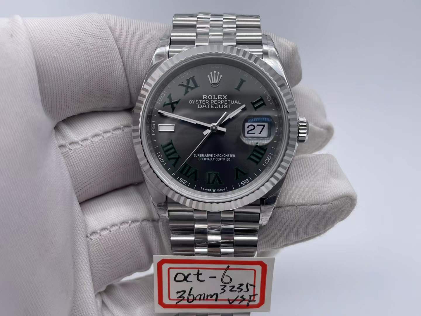 RDJ0444B - DJ 36mm Jub Flt 904L SS/SS Grey/Num VSF VS3235 $488