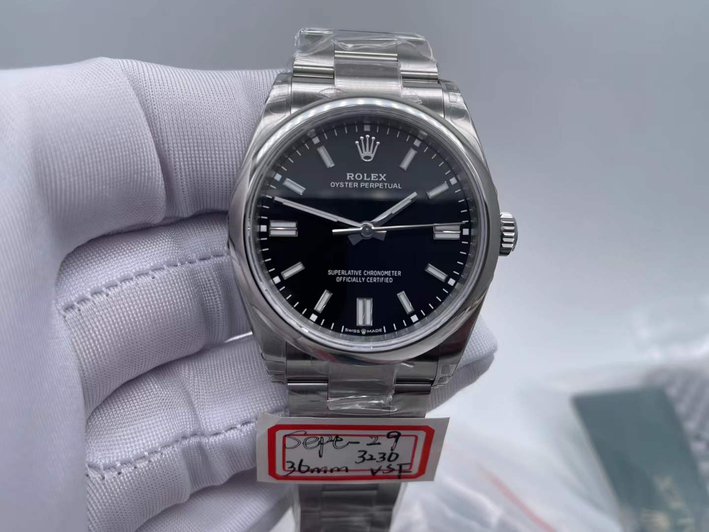 ROYP050A - Oyster Pert 36mm 904 126000 SS/SS Blk VSF V2 VS3230 $498