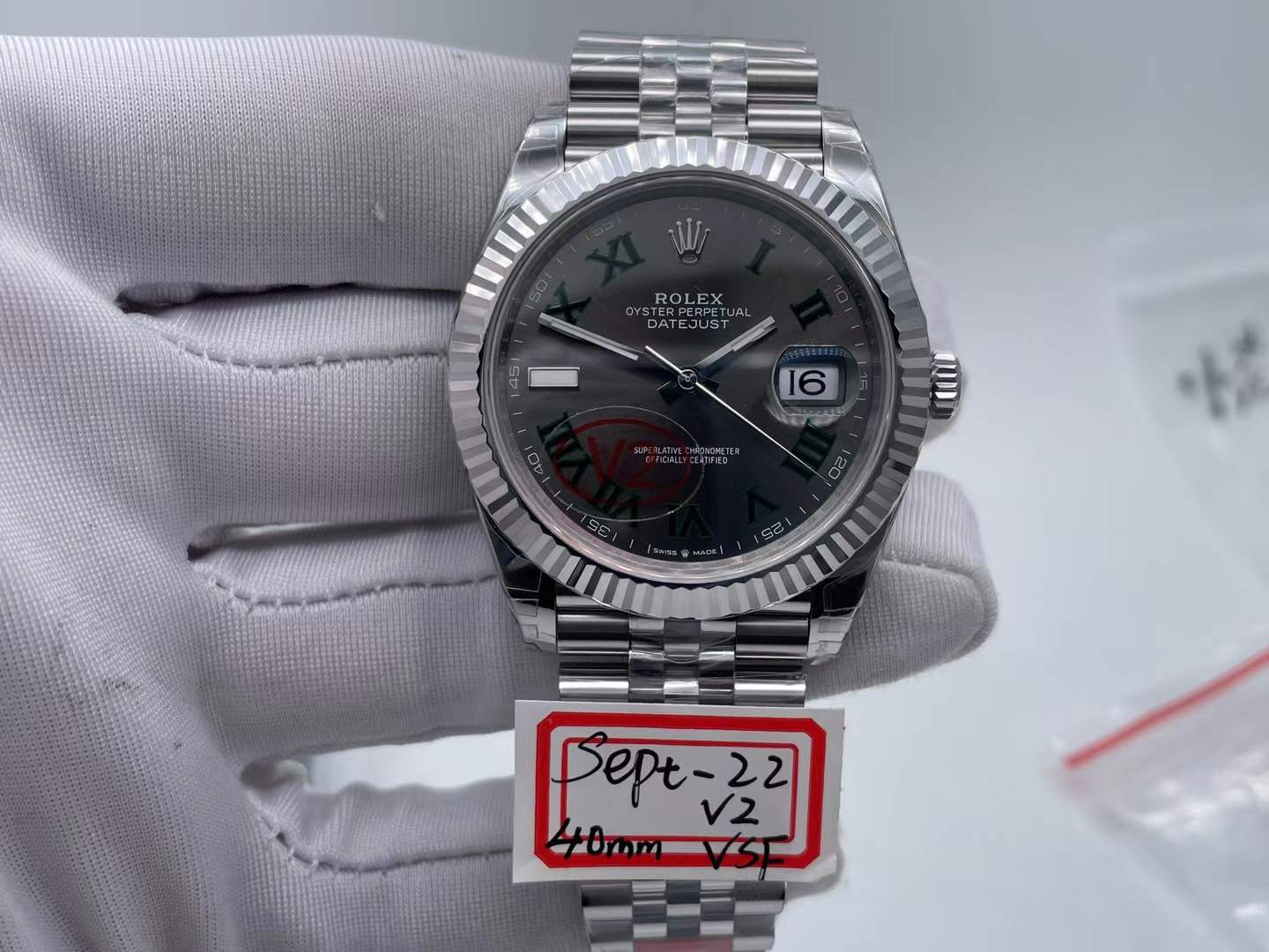 R2DJ0491C - DJ2 41mm Wt Jub Flt 904L SS/SS Grey/Rm VSF V2 VS3235 $518