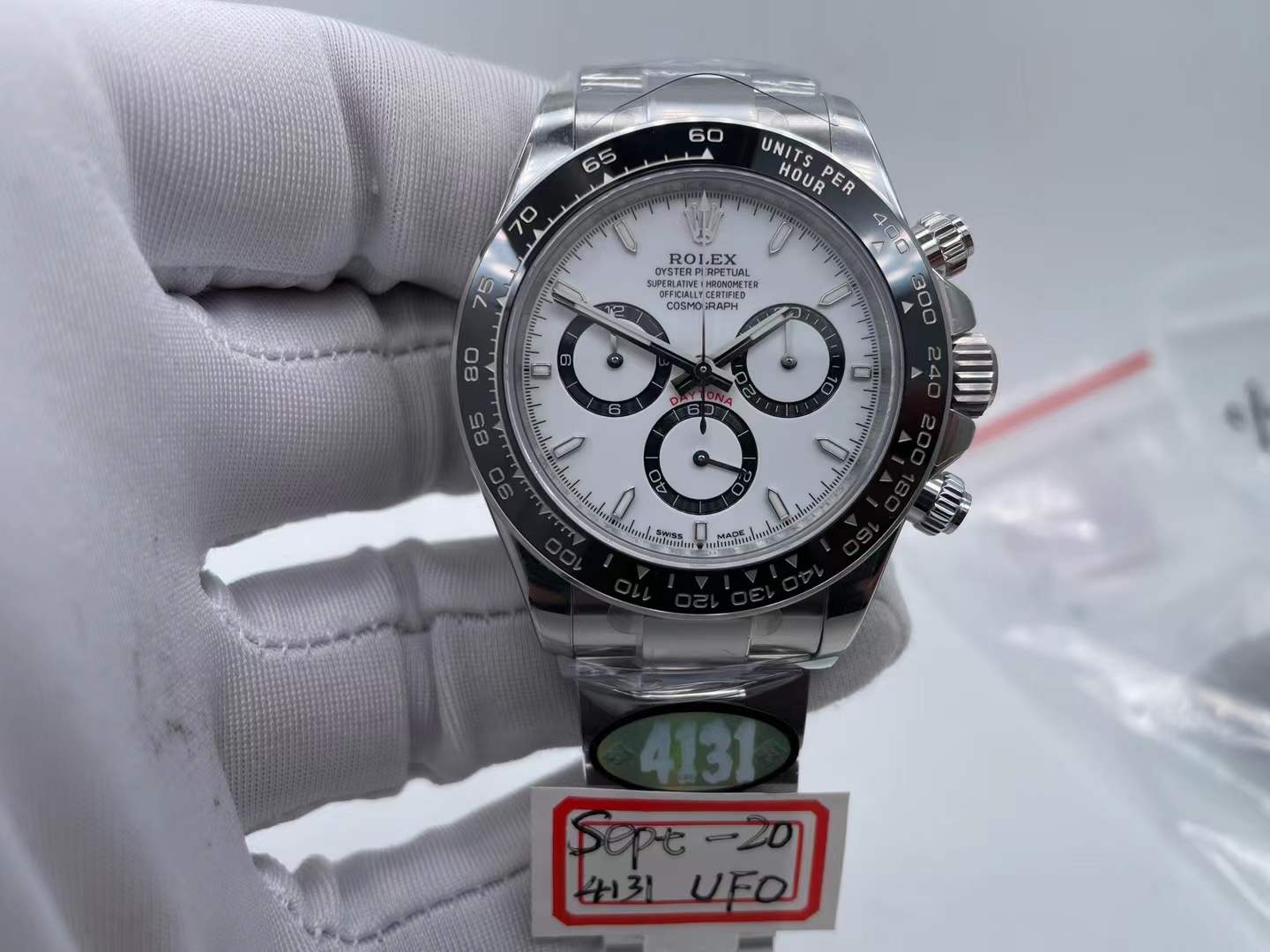 ROLDYT0710A - Daytona 126500LN SS/SS Wht/Stk 904L UFO UF4131 $948