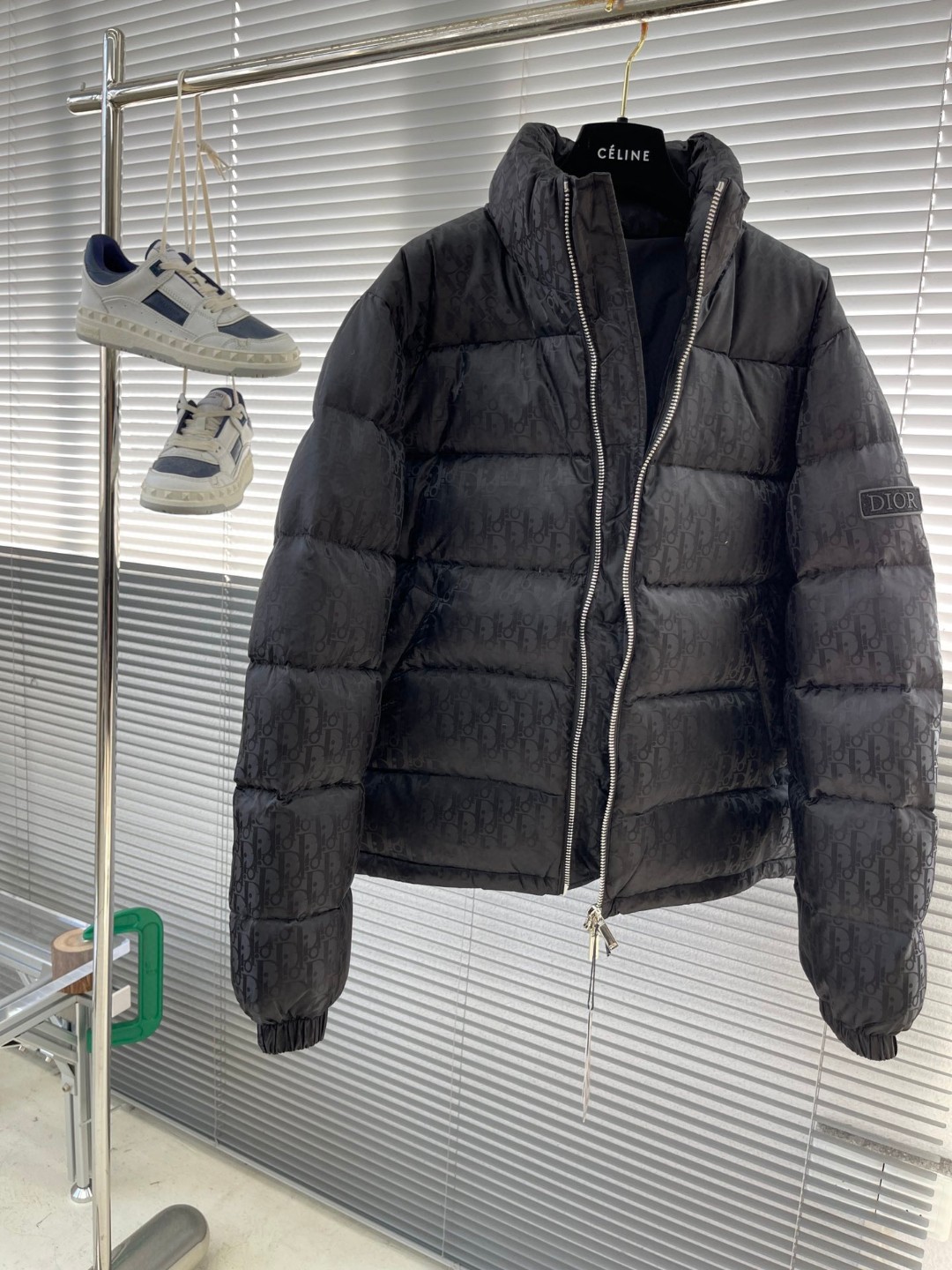 Dior Oblique down jacket in black cotton blend jacquard