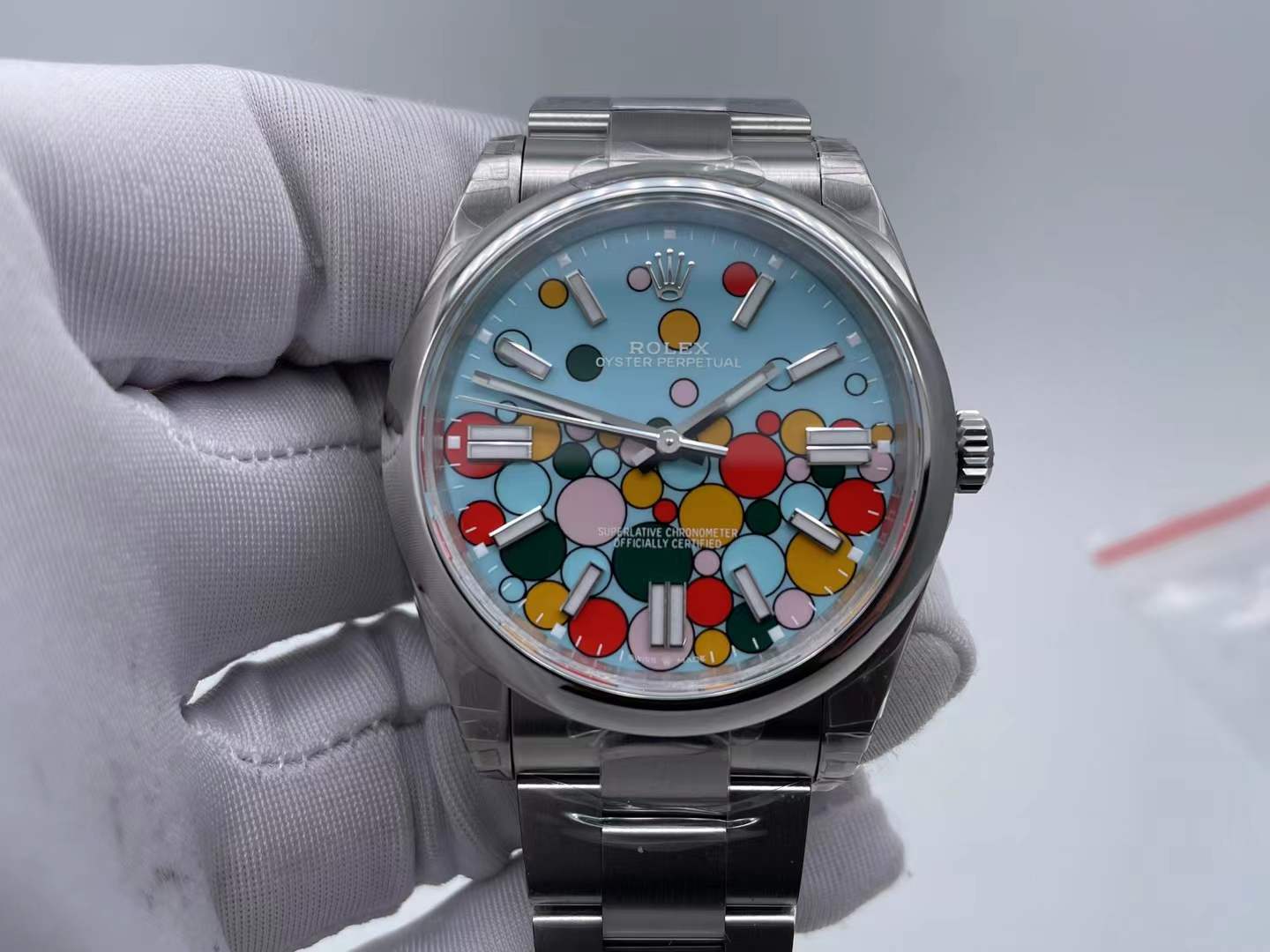 ROYP049D - Oyster Pert 41mm 124300 SS/SS Bubbles VSF V2 VS3230 $498