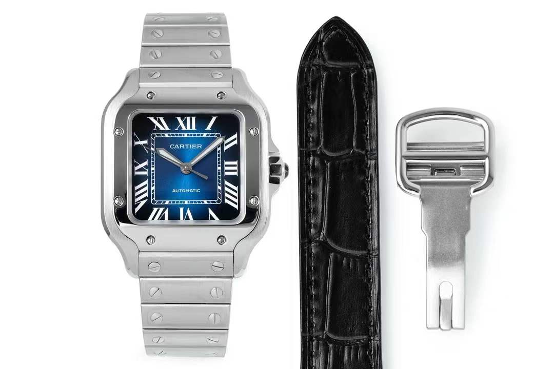 CAR0450B - Santos De Cartier 2018 Mens XL SS/SS Blue BVF MY9015 $468