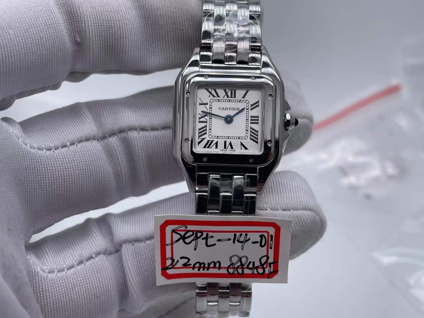 Panthère Secrete Ladies 22mm SS 8848F 1:1 Best Edition White Dial on SS Bracelet Ronda Quartz $228