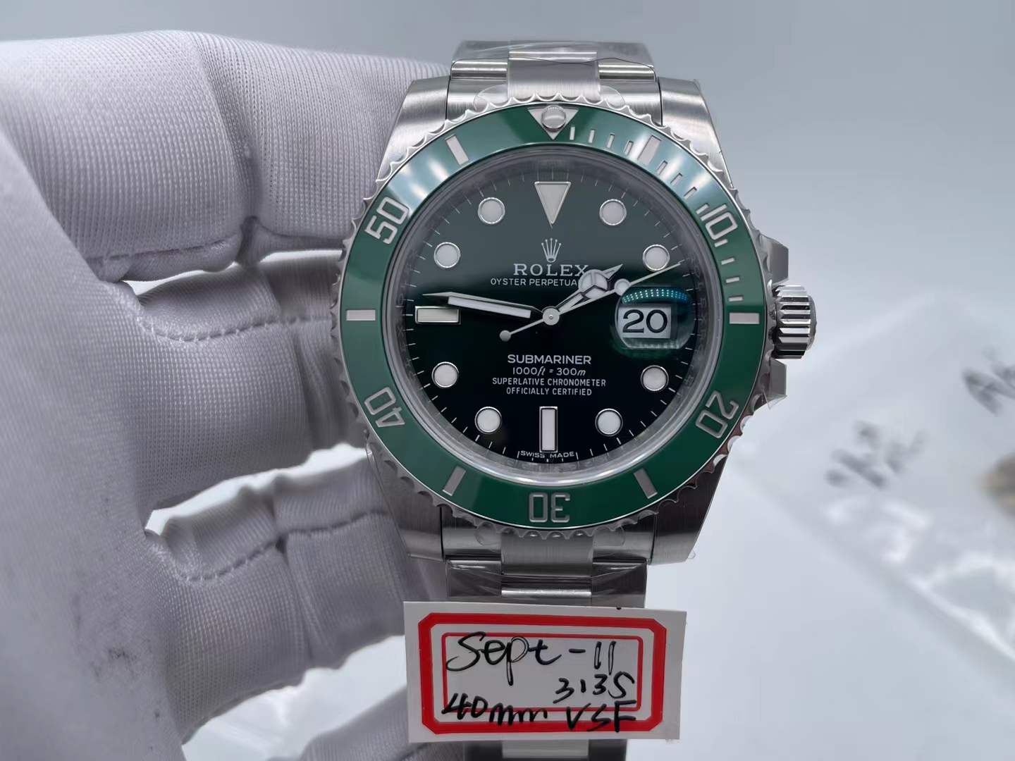 ROLSUB0326 - Submariner 116610LV 904L SS/SS Green VSF VS3135 $498