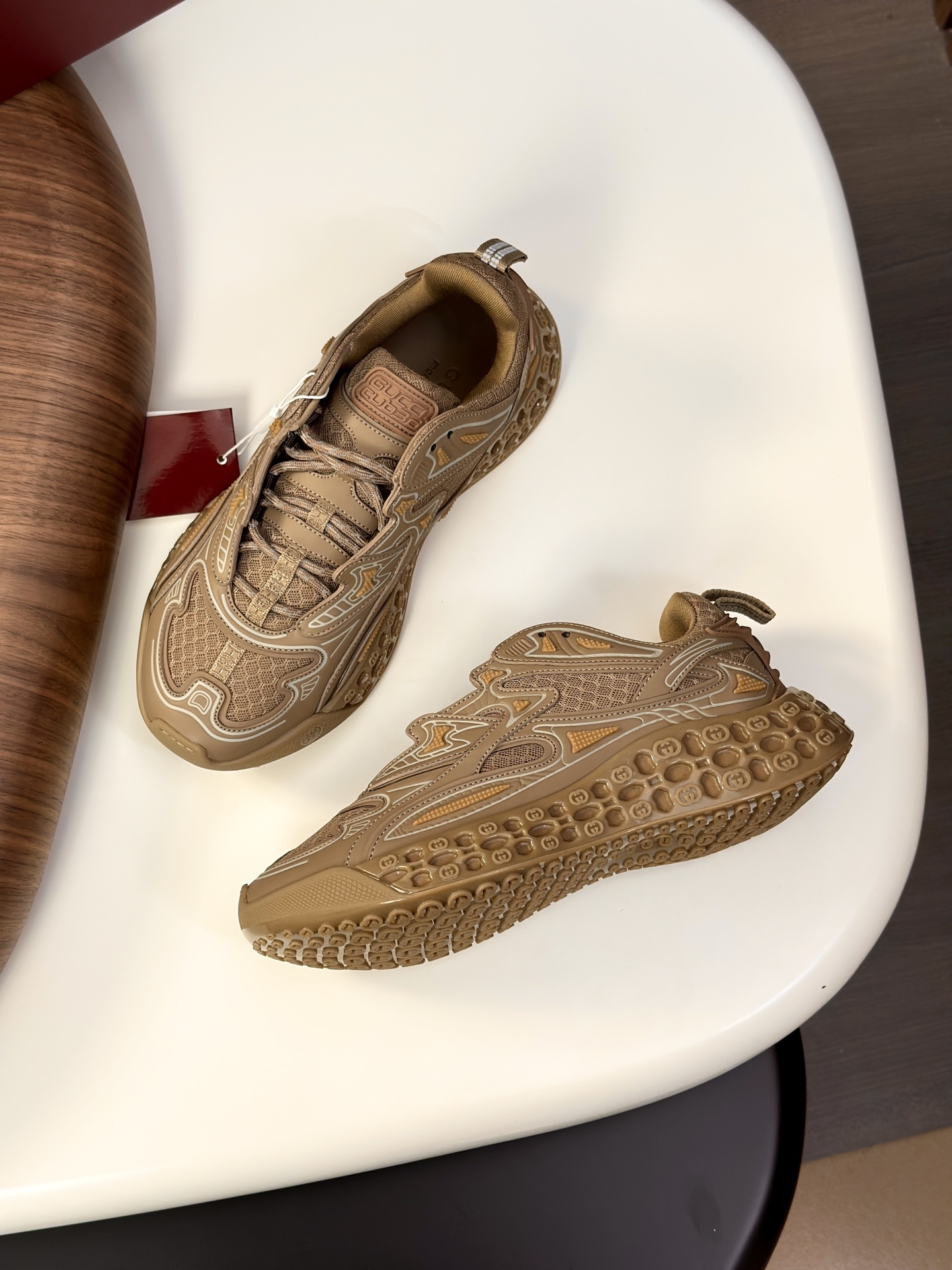 Gucci Cub3d sneakers in light brown Demetra and mesh