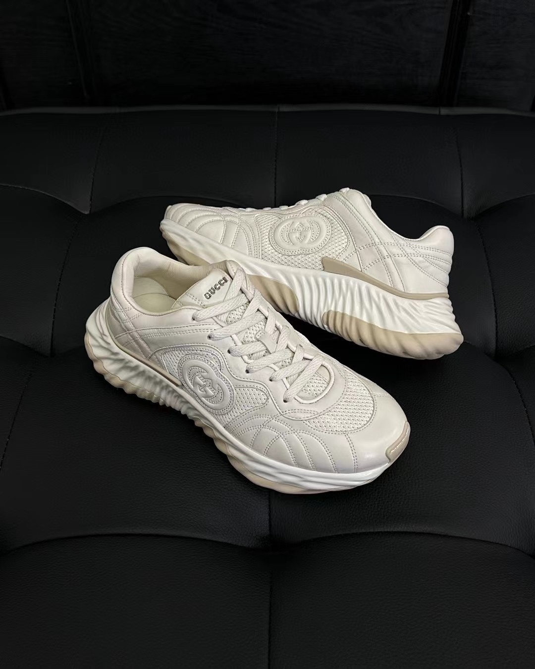 Gucci Ripple Interlocking G leather sneakers white
