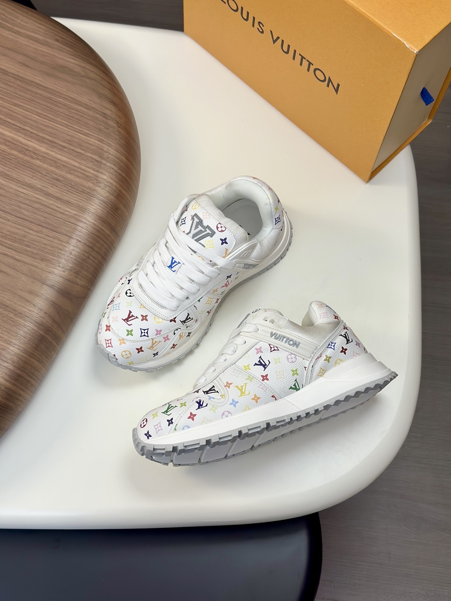 LV Trainer sneaker in white calf leather