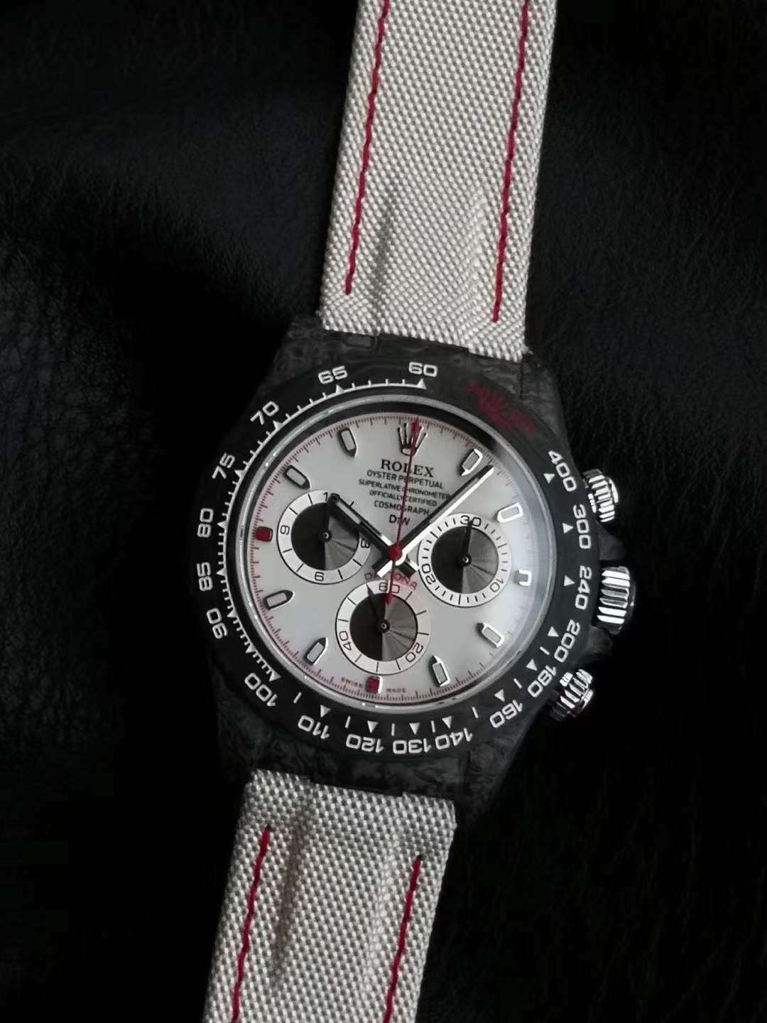 customized Designa Individual Watches (DiW) Speedster White Carbon Rolex Daytona