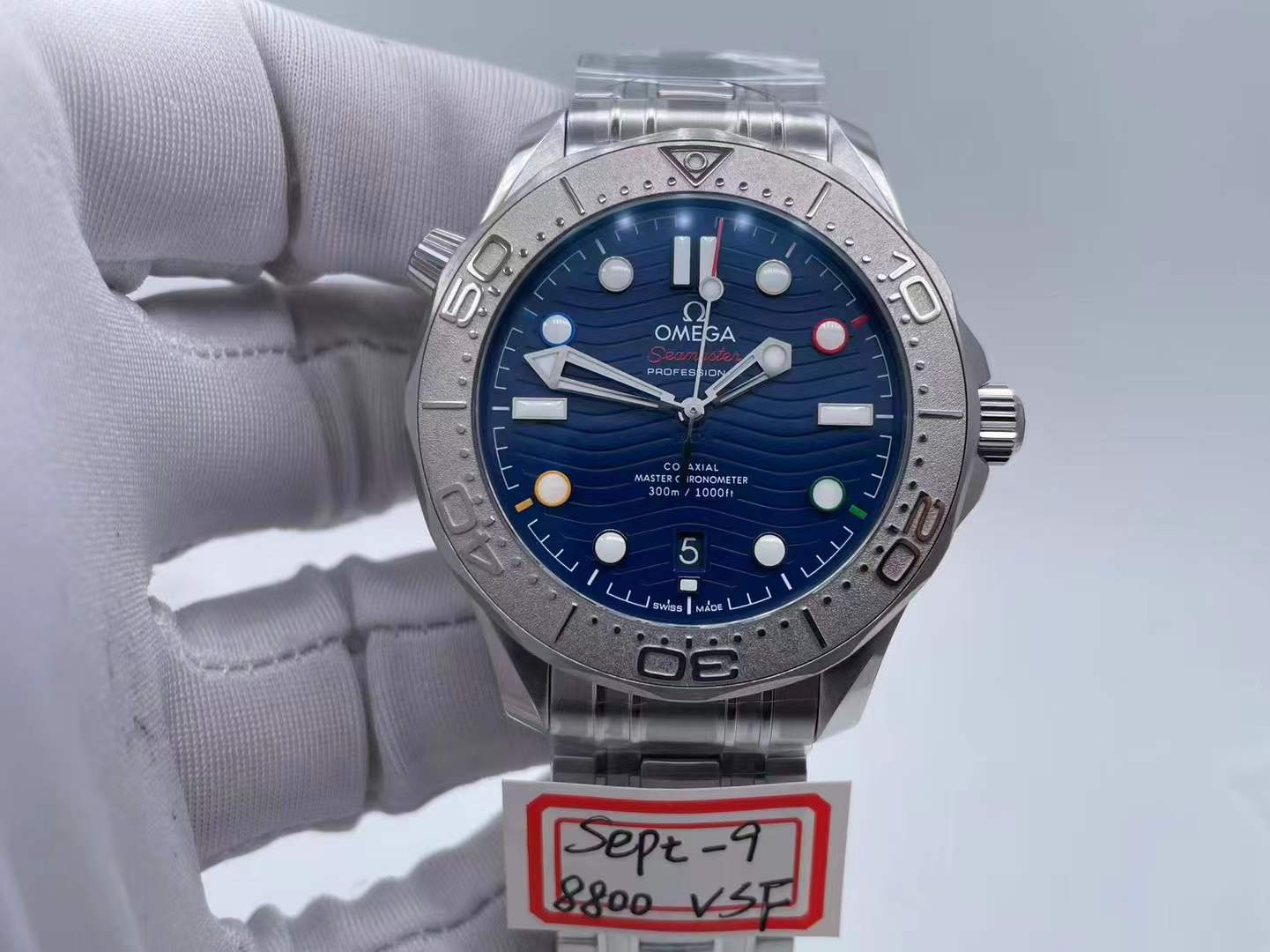 OMG0910 - Seamaster Diver 300m Beijing SS/SS Blue VSF V4 VS8800 $398