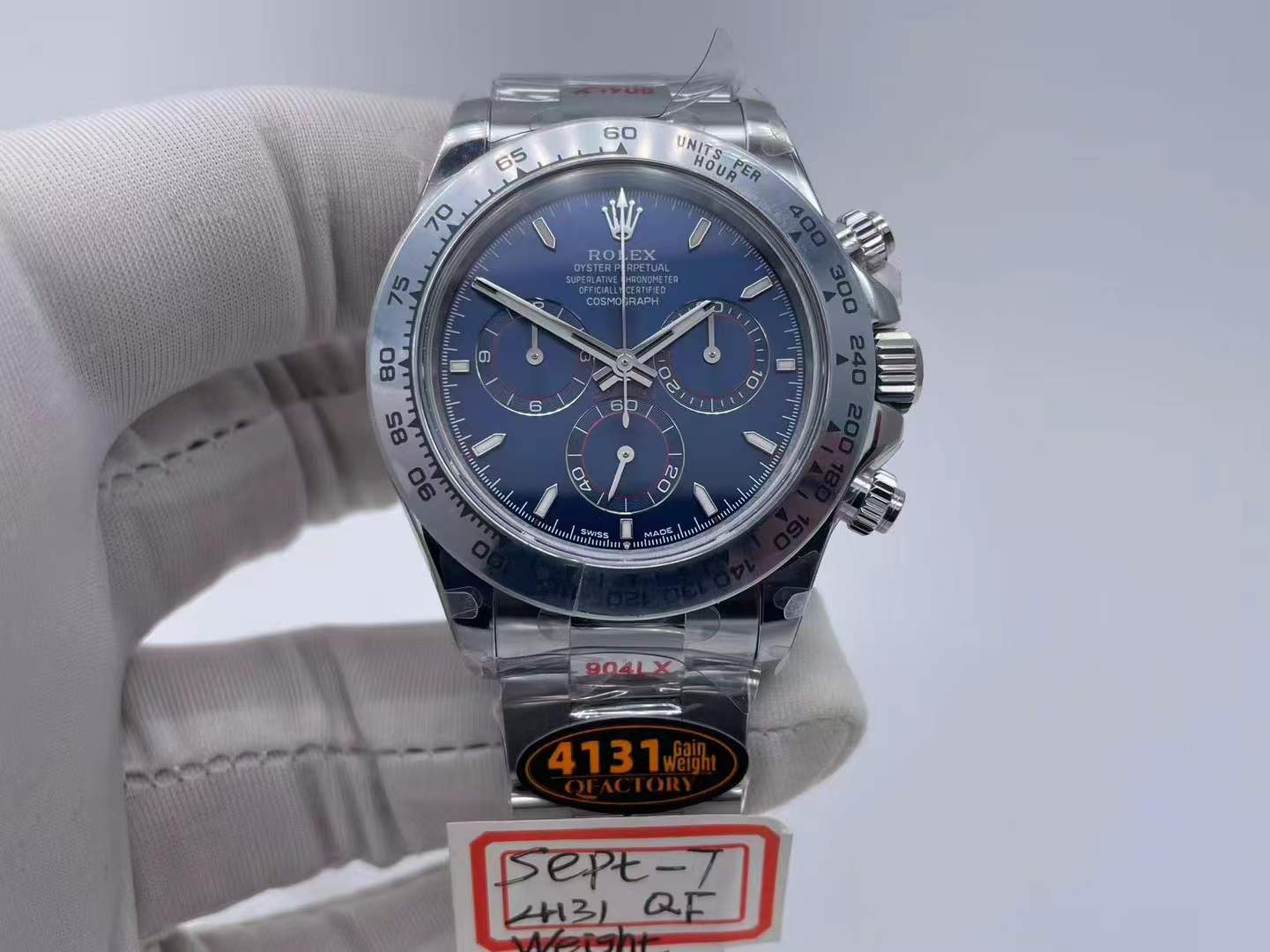 ROLDYT0688A - Daytona 126509 904L WG/WG Blue/Stk QF V5 QF4131 $658