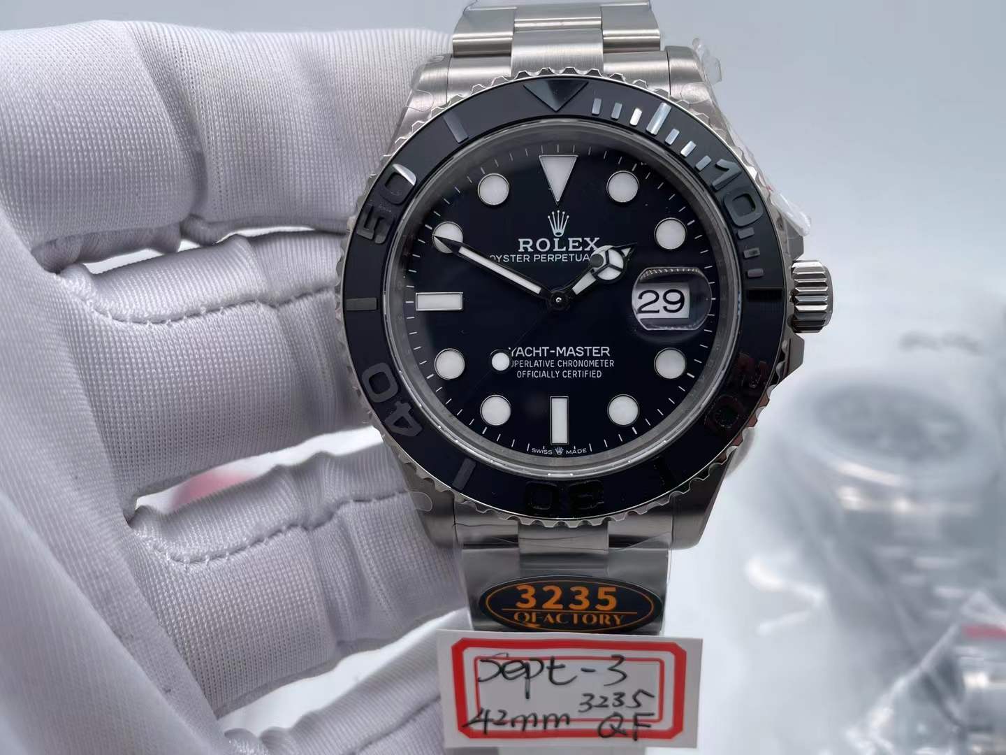 ROLYM267 - YachtMaster 226627 42mm TI/TI Blk QF QF3235 $518.00