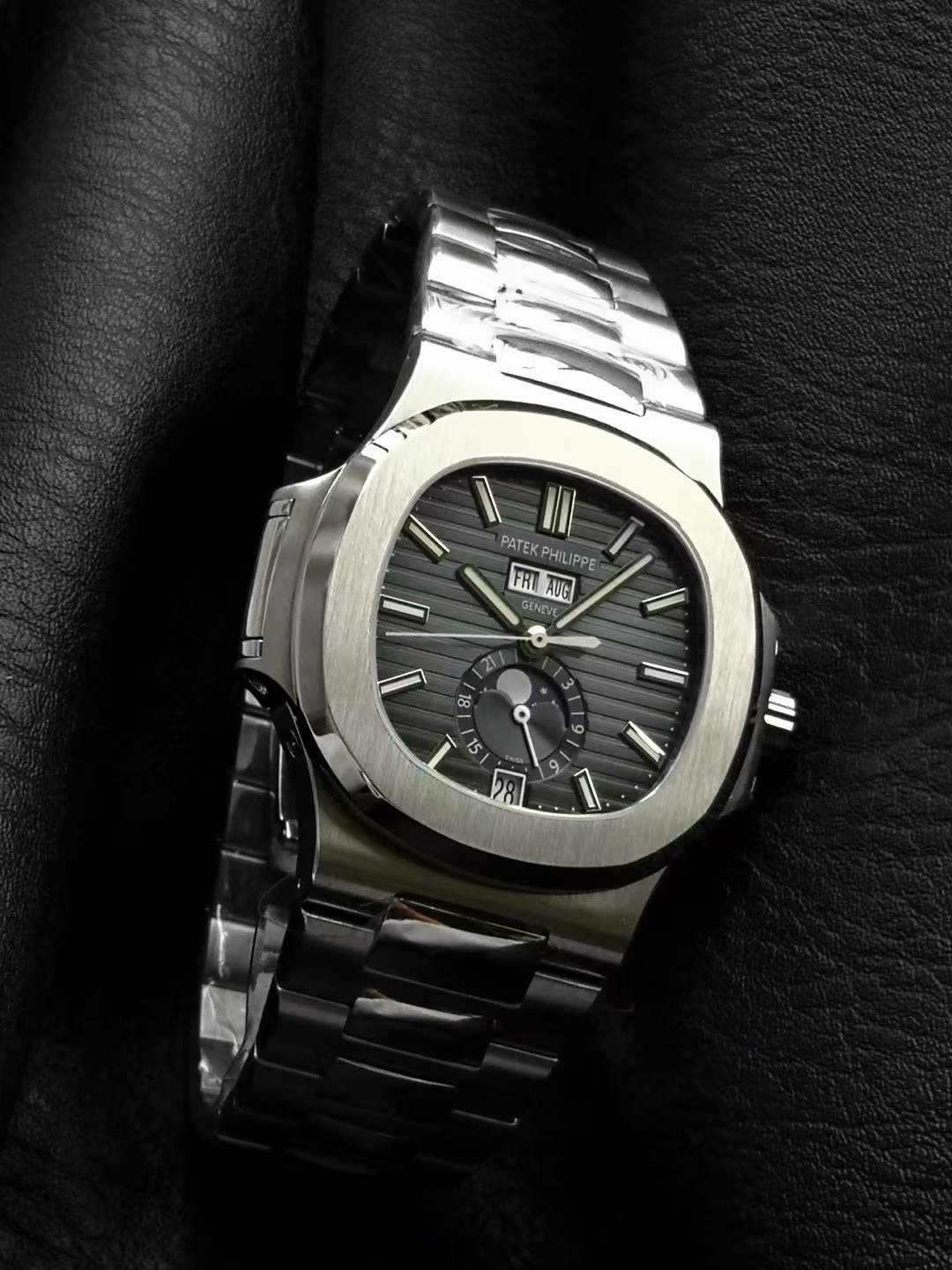 Patek Philippe Nautilus Annual Calendar 5726A in stainless steel with a black-gradient dial