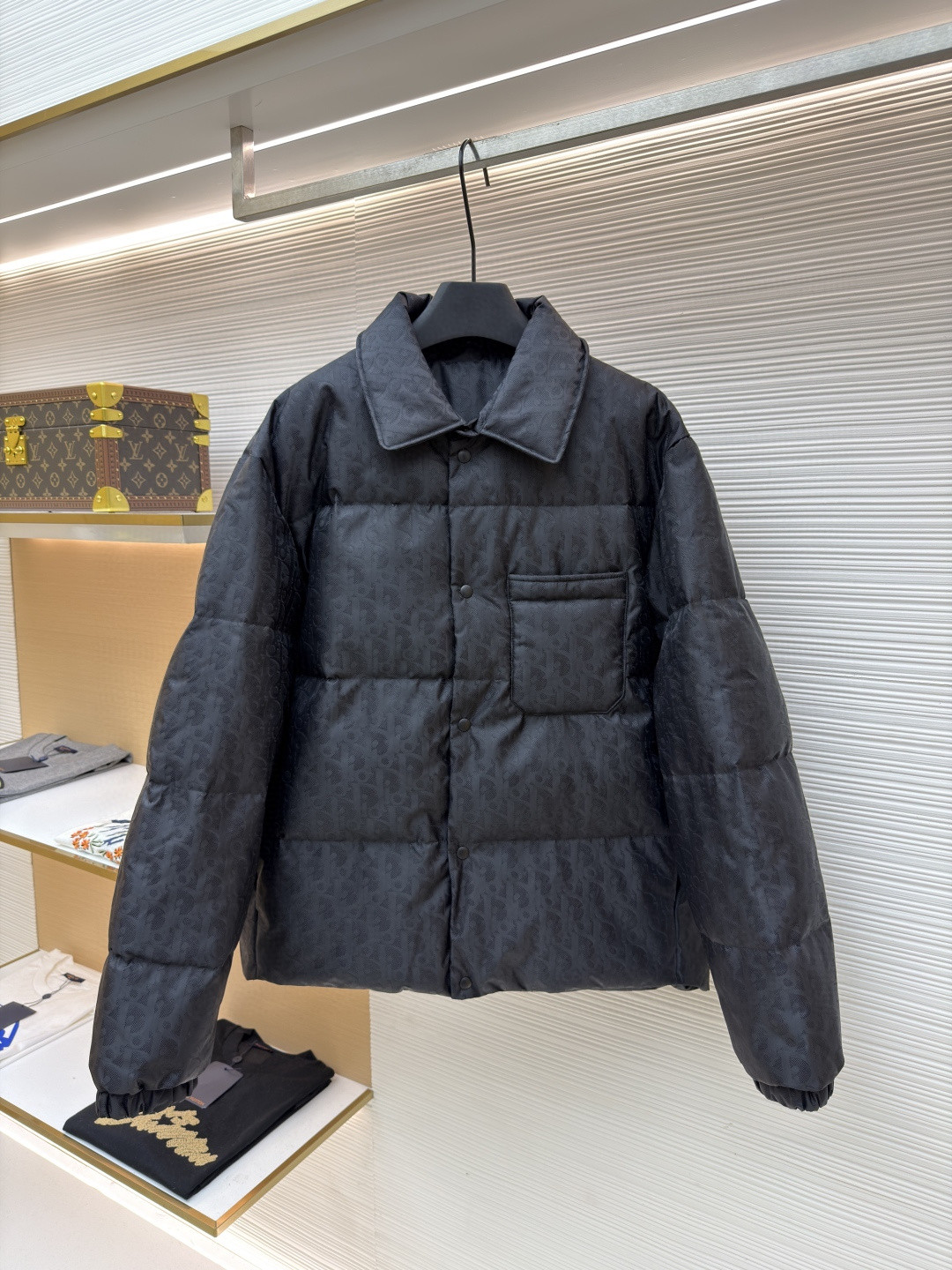 Dior Oblique down jacket in black technical jacquard all colors
