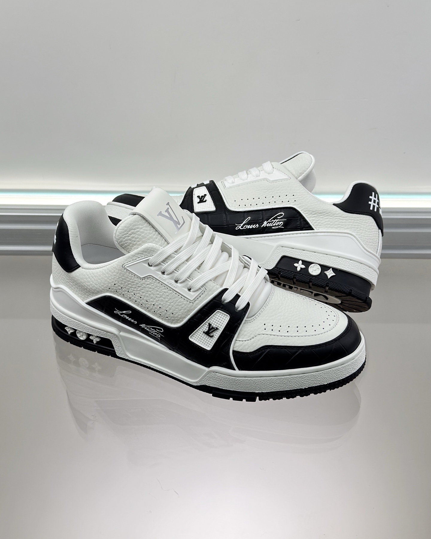 LV Trainer sneaker in a black and white