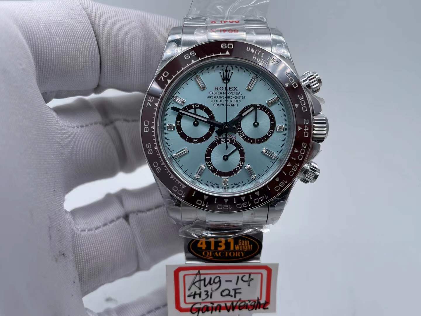 QF Daytona ice blue ceramic 4131 added weight