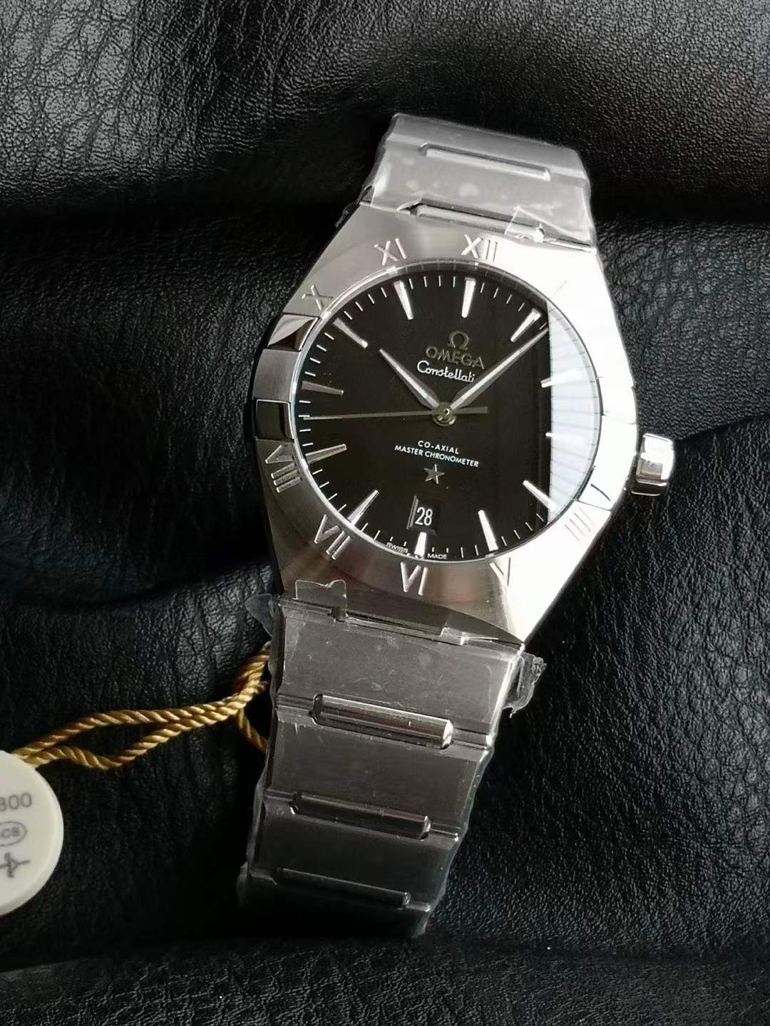Omega Constellation 36 mm stainless steel watch with a black Dial