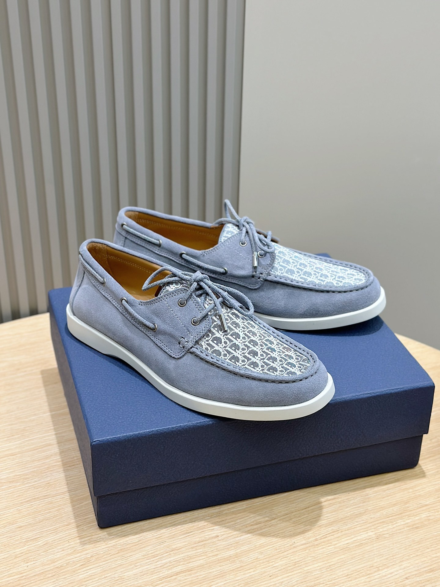 Dior Granville loafer gray suede oblique jacquard