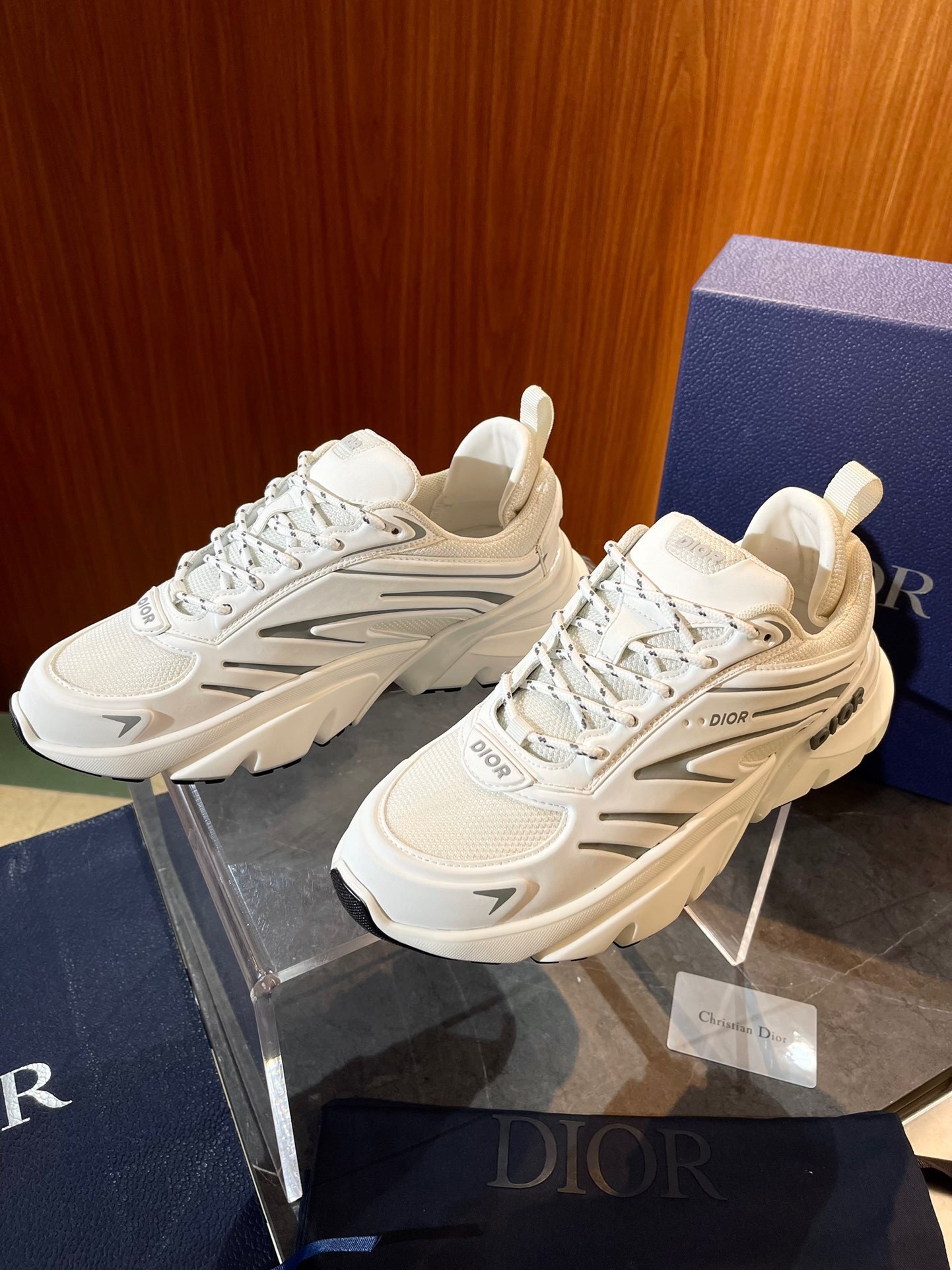 Dior B44 Blade sneaker in white technical mesh and fabric