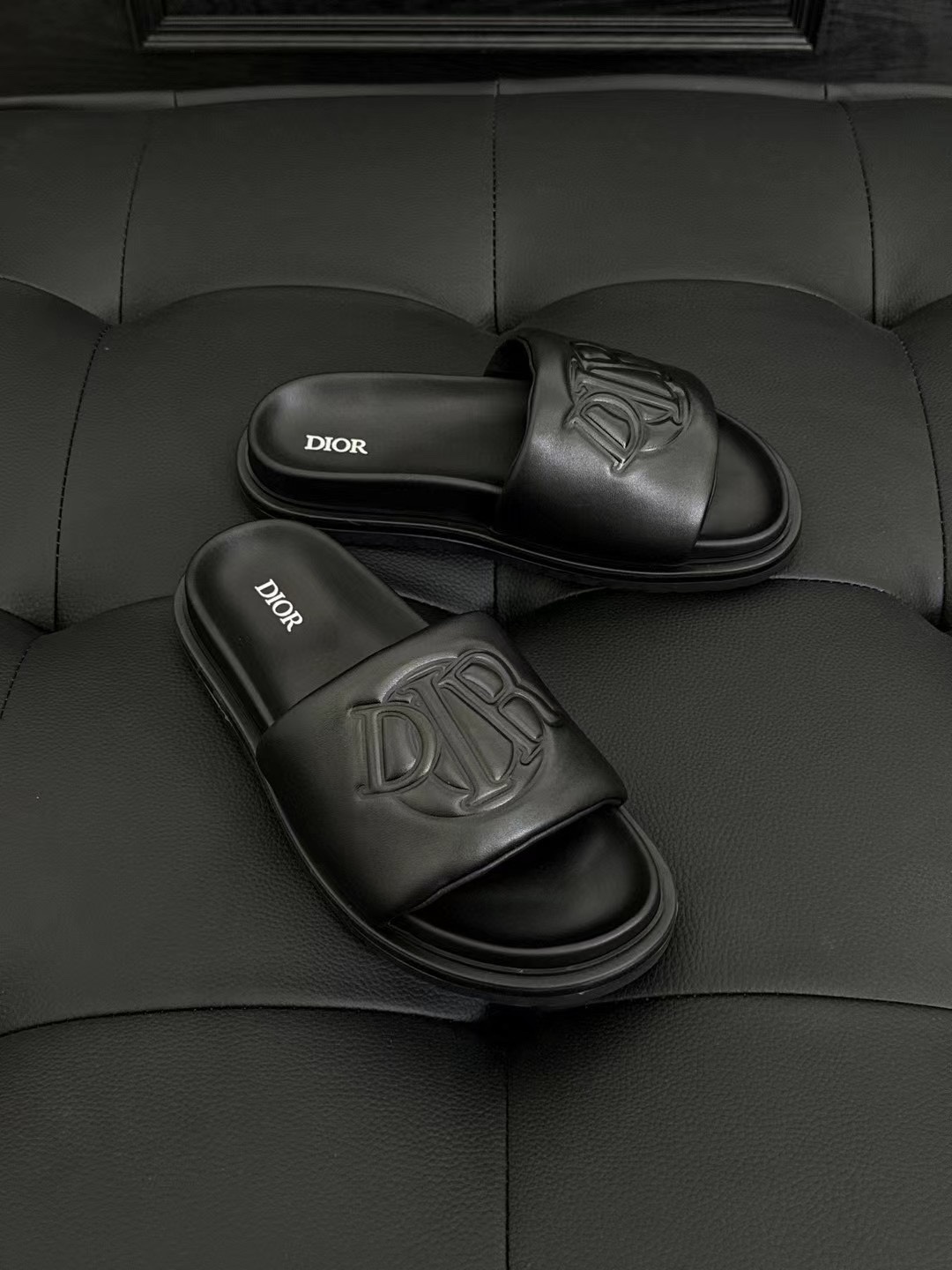 Christian Dior D'Aqua sandals in black smooth calfskin leather