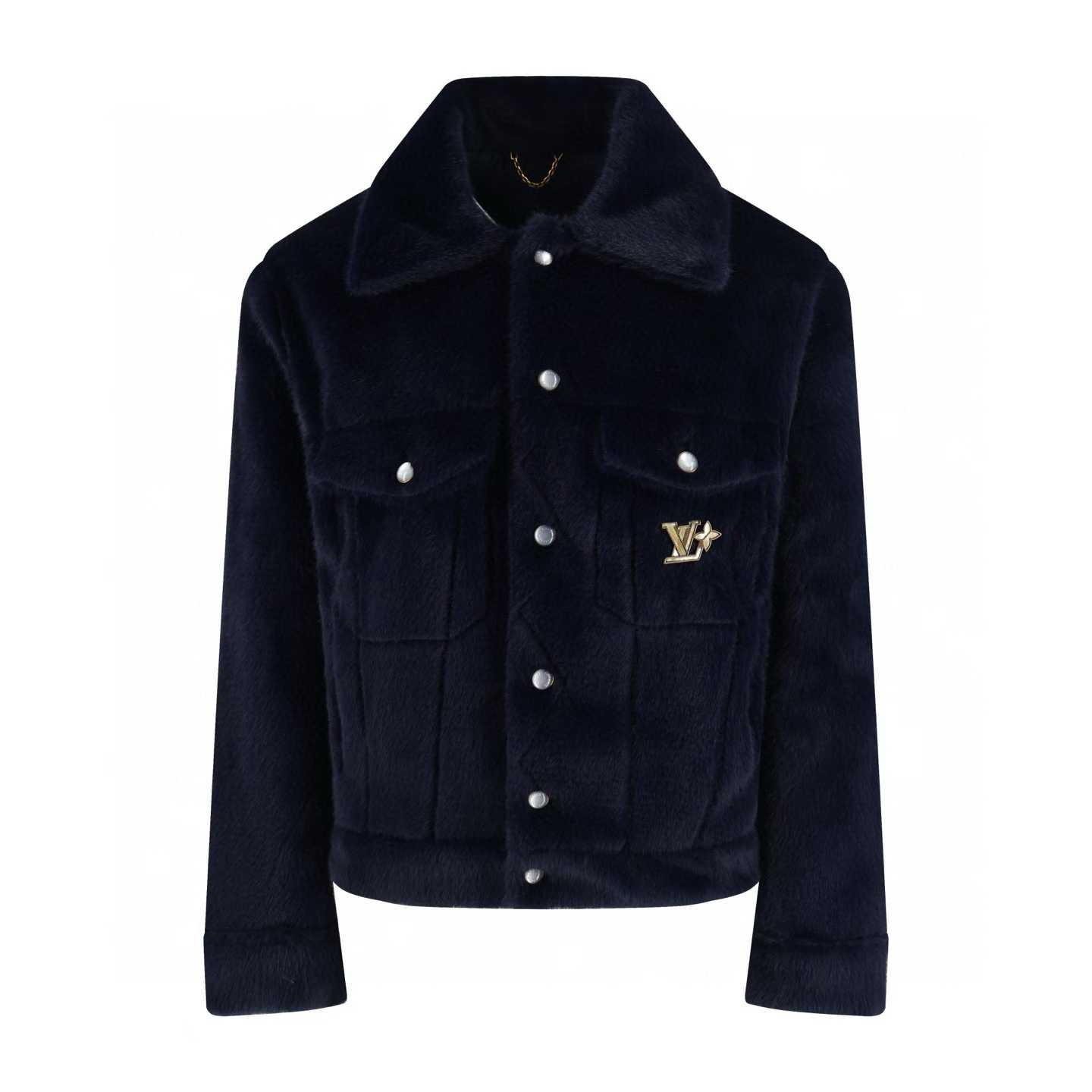 LV Mink Denim Trucker Jacket in indigo