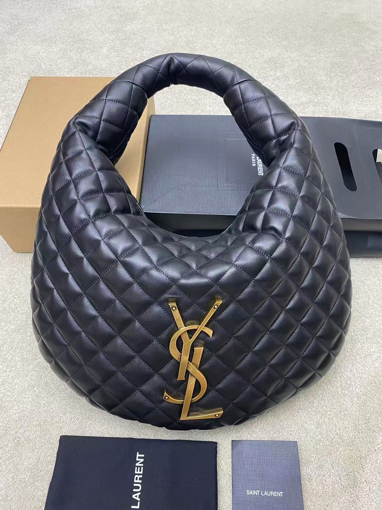 Saint Laurent Icare hobo bag in quilted black lambskin with gold-tone hardware