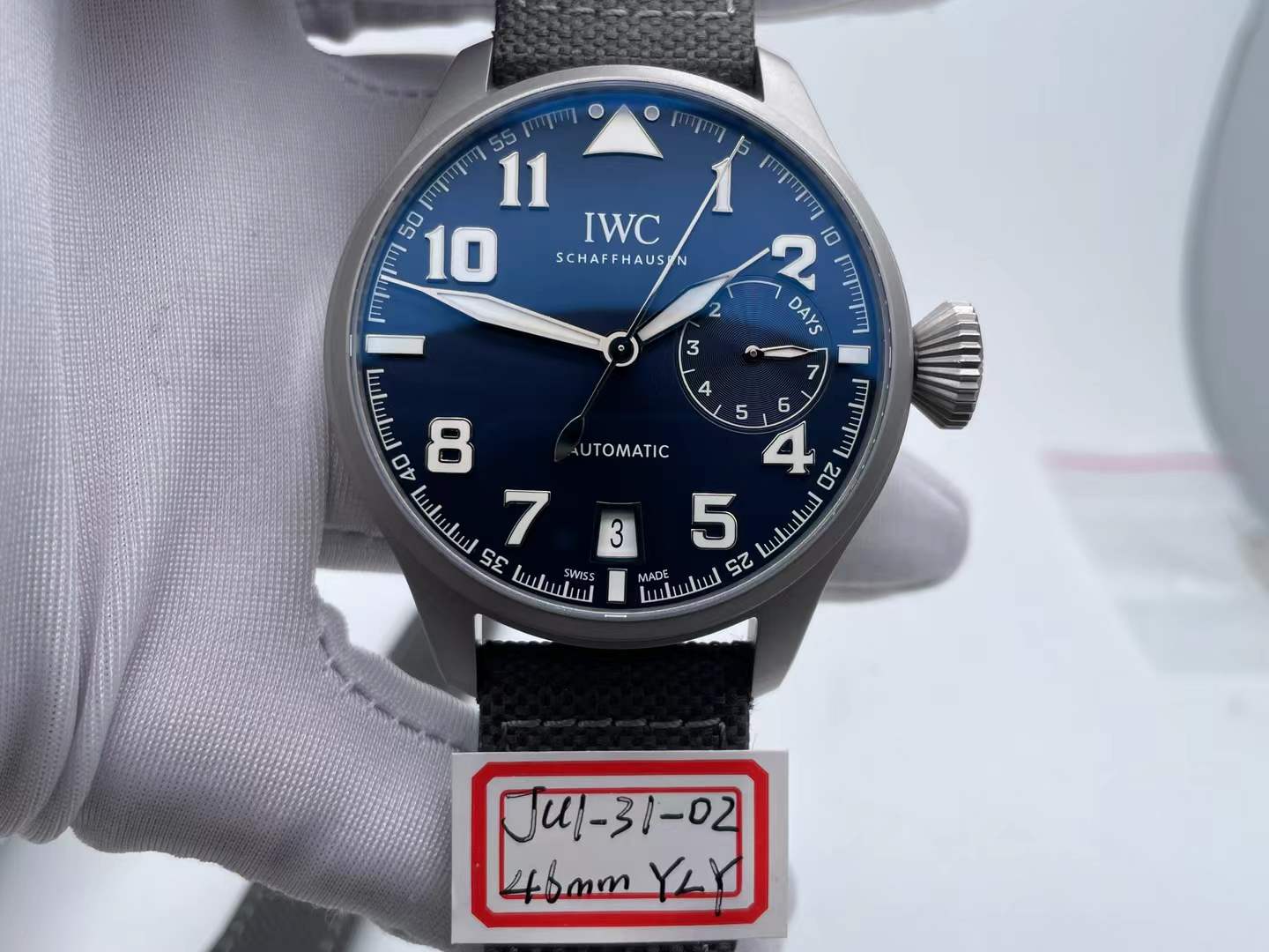 IWC0340B - Big Pilot LPP SandBlasted SS/NY Blue YLF A521111 $328