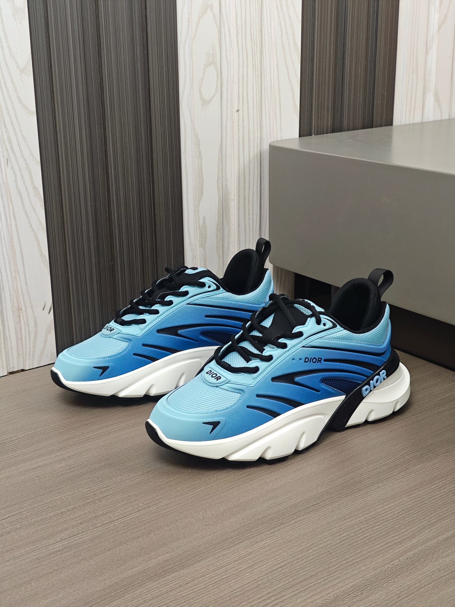 Dior x Lewis Hamilton B44 Blade sneakers in a gradient blue colorway