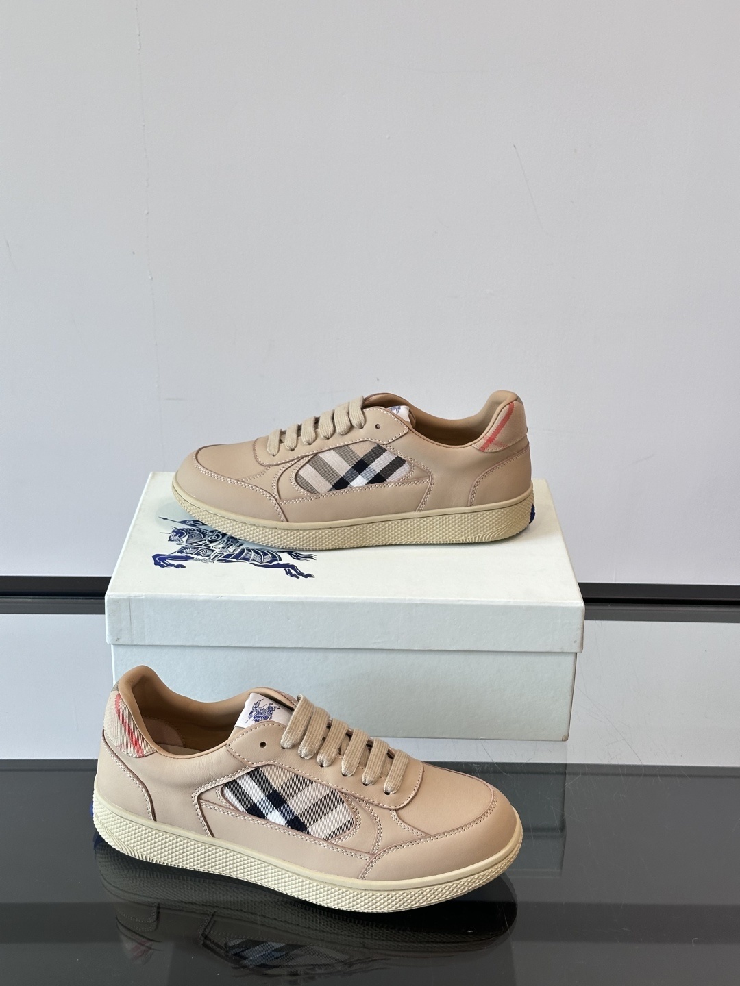 Burberry Check Terrace sneakers in the sand/beige colorway