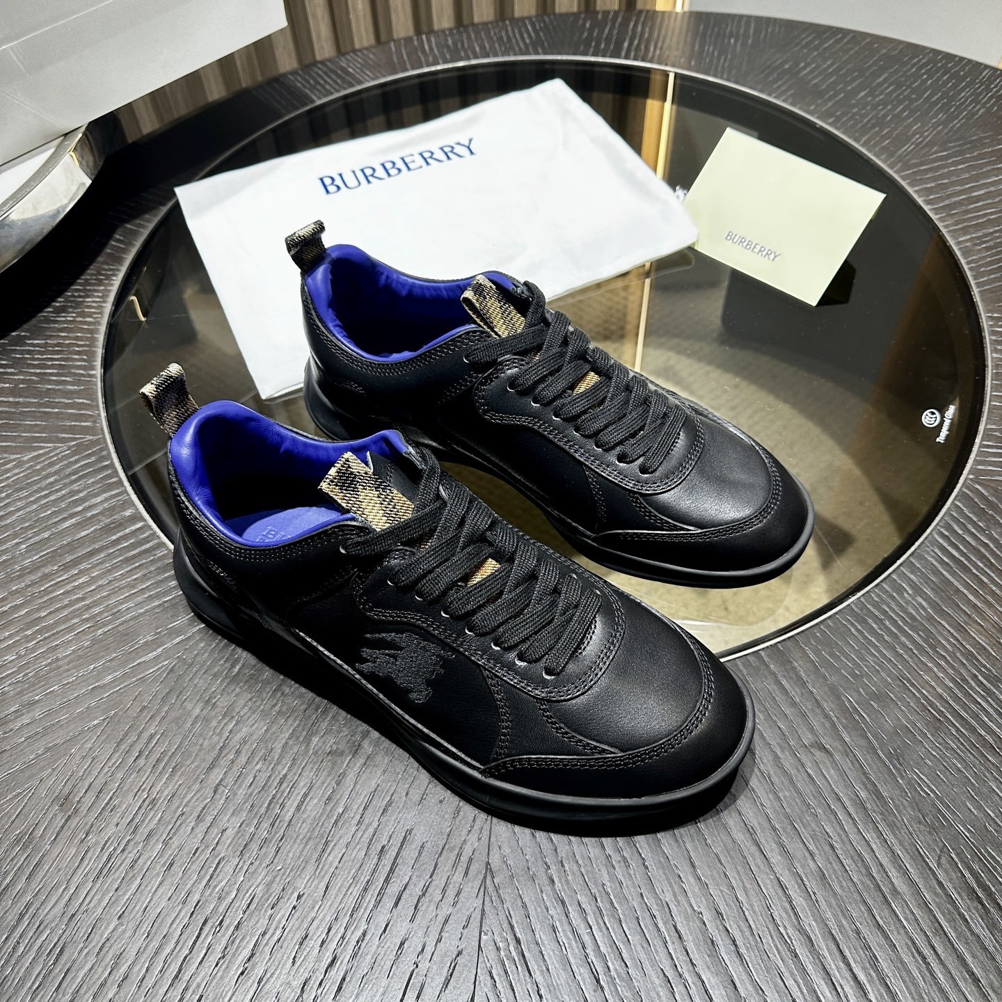Burberry black leather Matrix sneakers