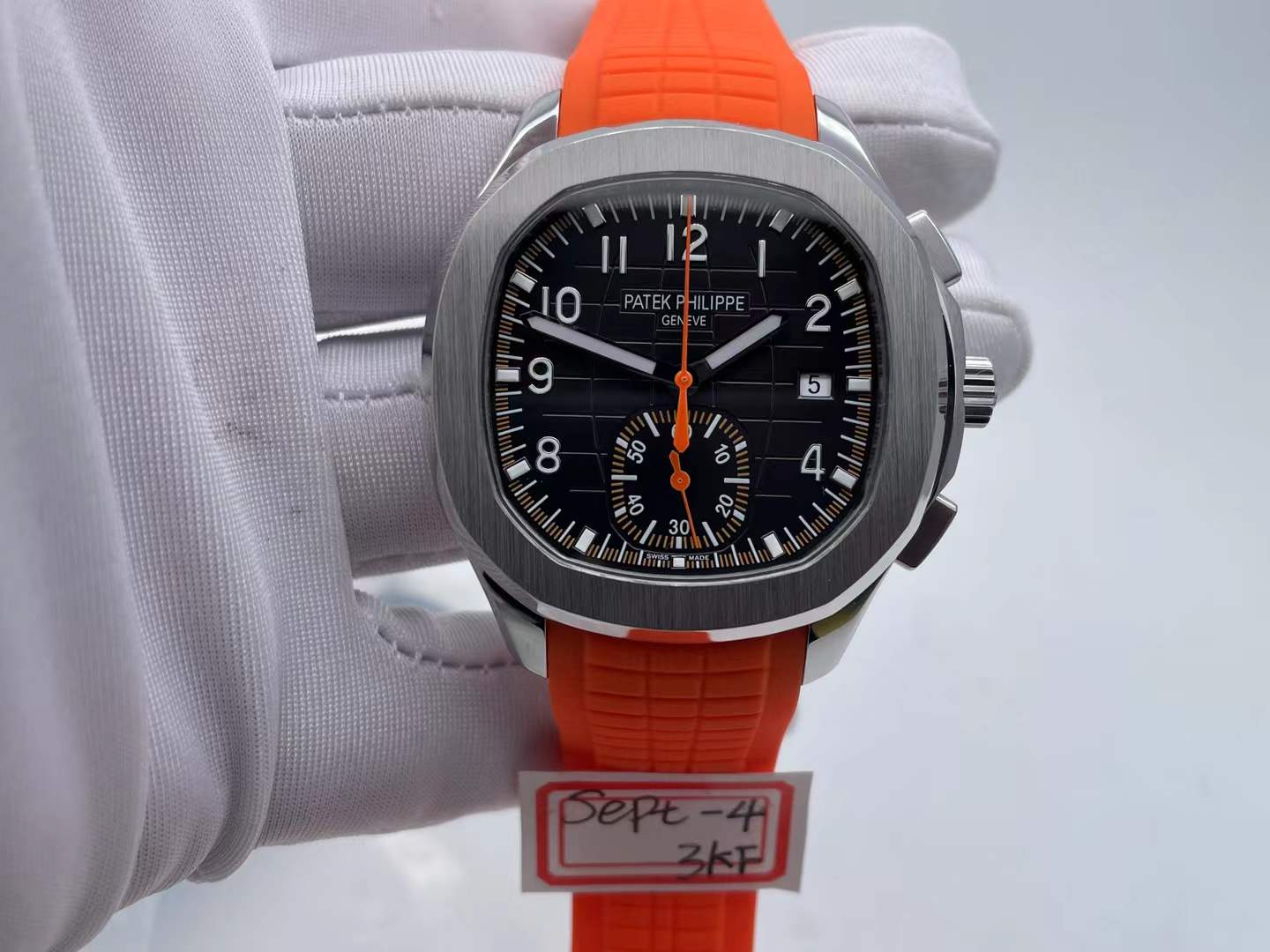 Patek Philippe Aquanaut Chronograph Ref. 5968A-001 watch with a black dial