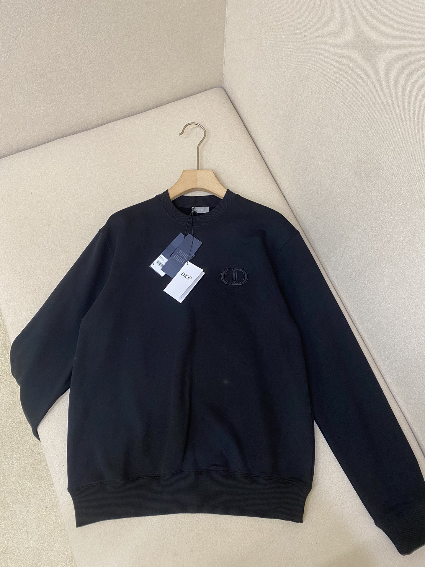 Dior CD Icon sweatshirt in black cotton fleece.