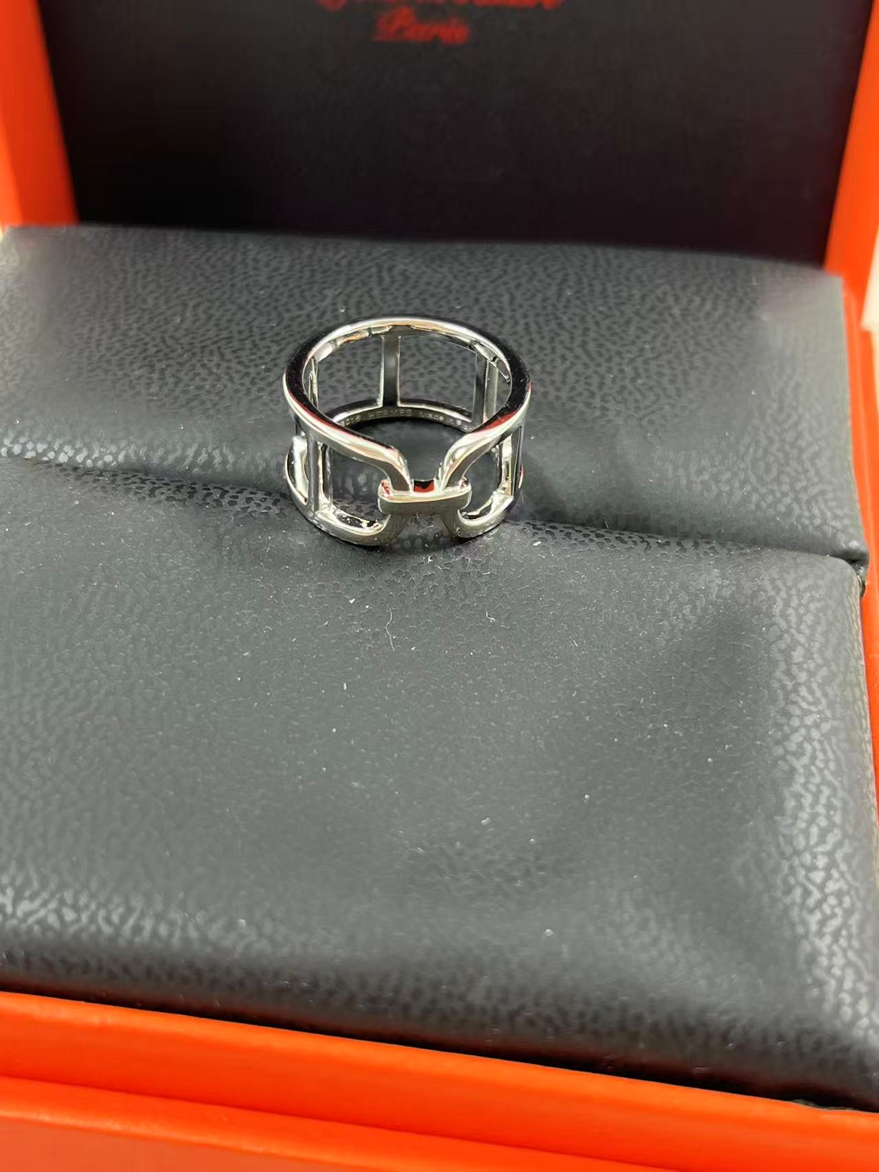 Hermes Ever Chaîne d'Ancre ring, medium model sterling silver