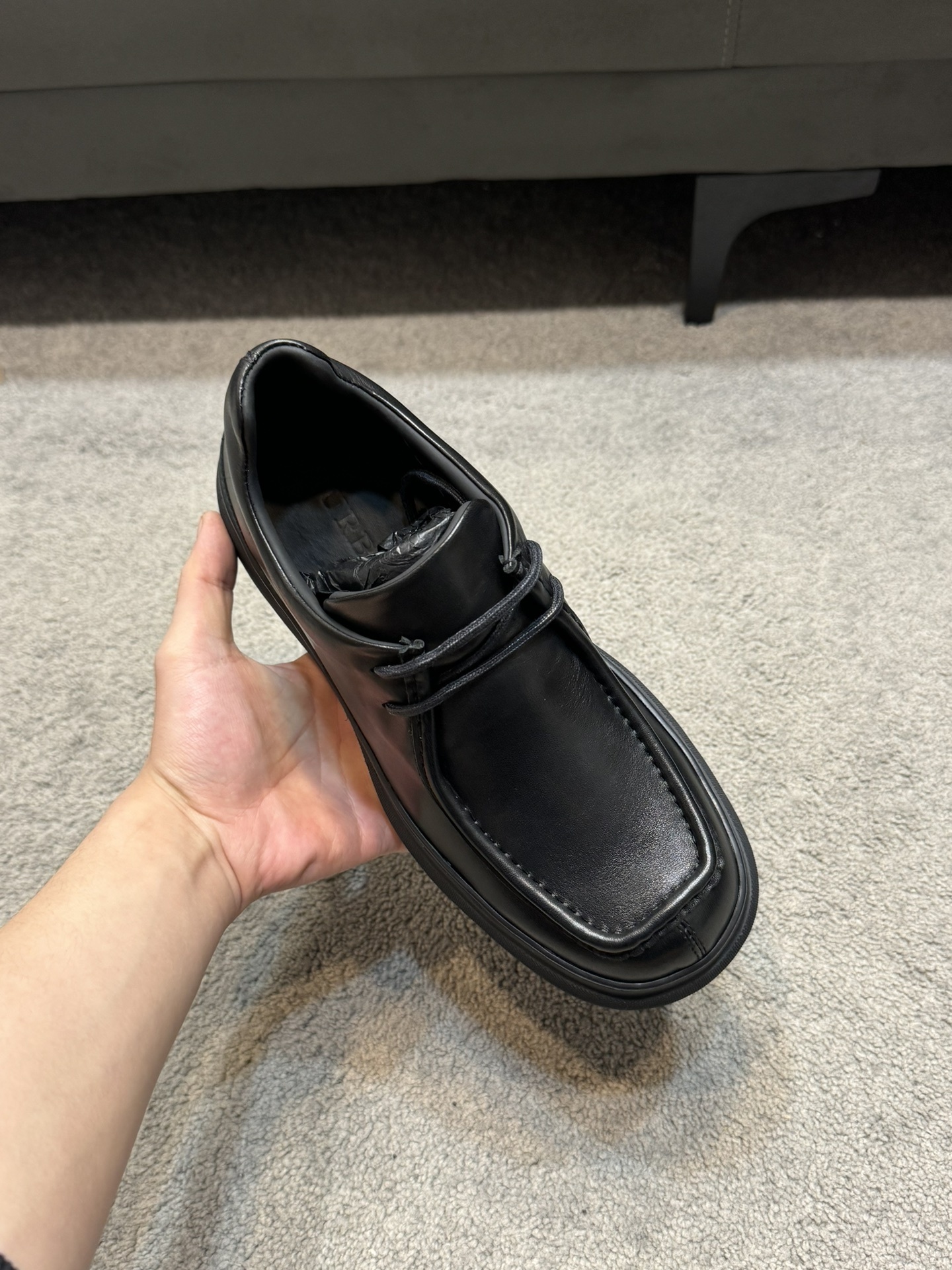 Burberry black leather lace-up Sneakers