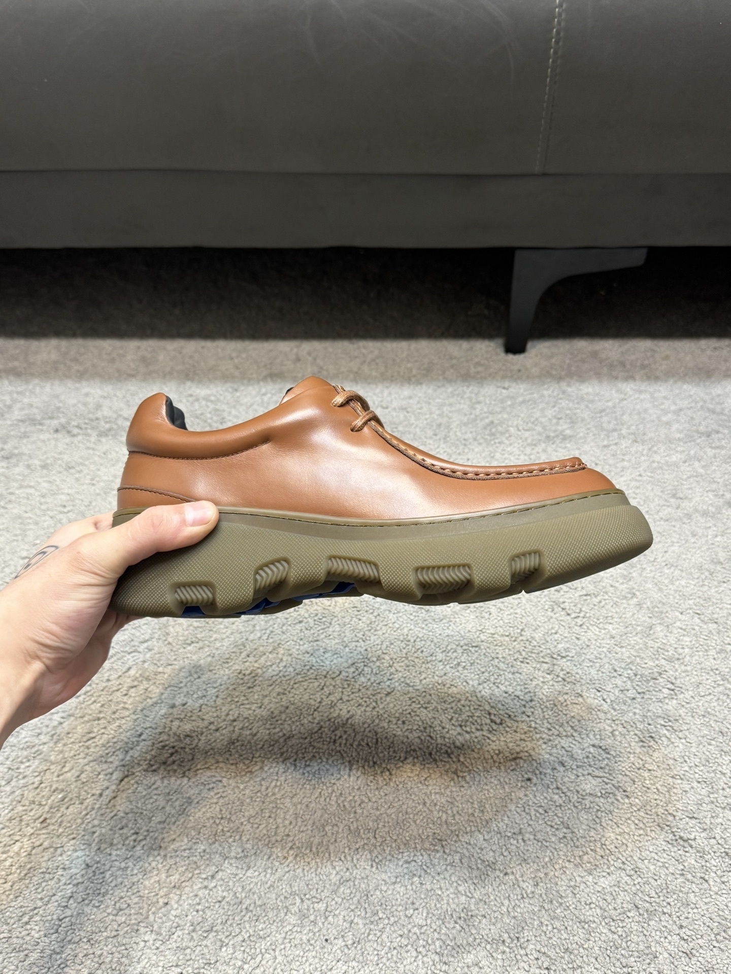 Burberry Leather Creeper Sneakers with a chunky rubber sole