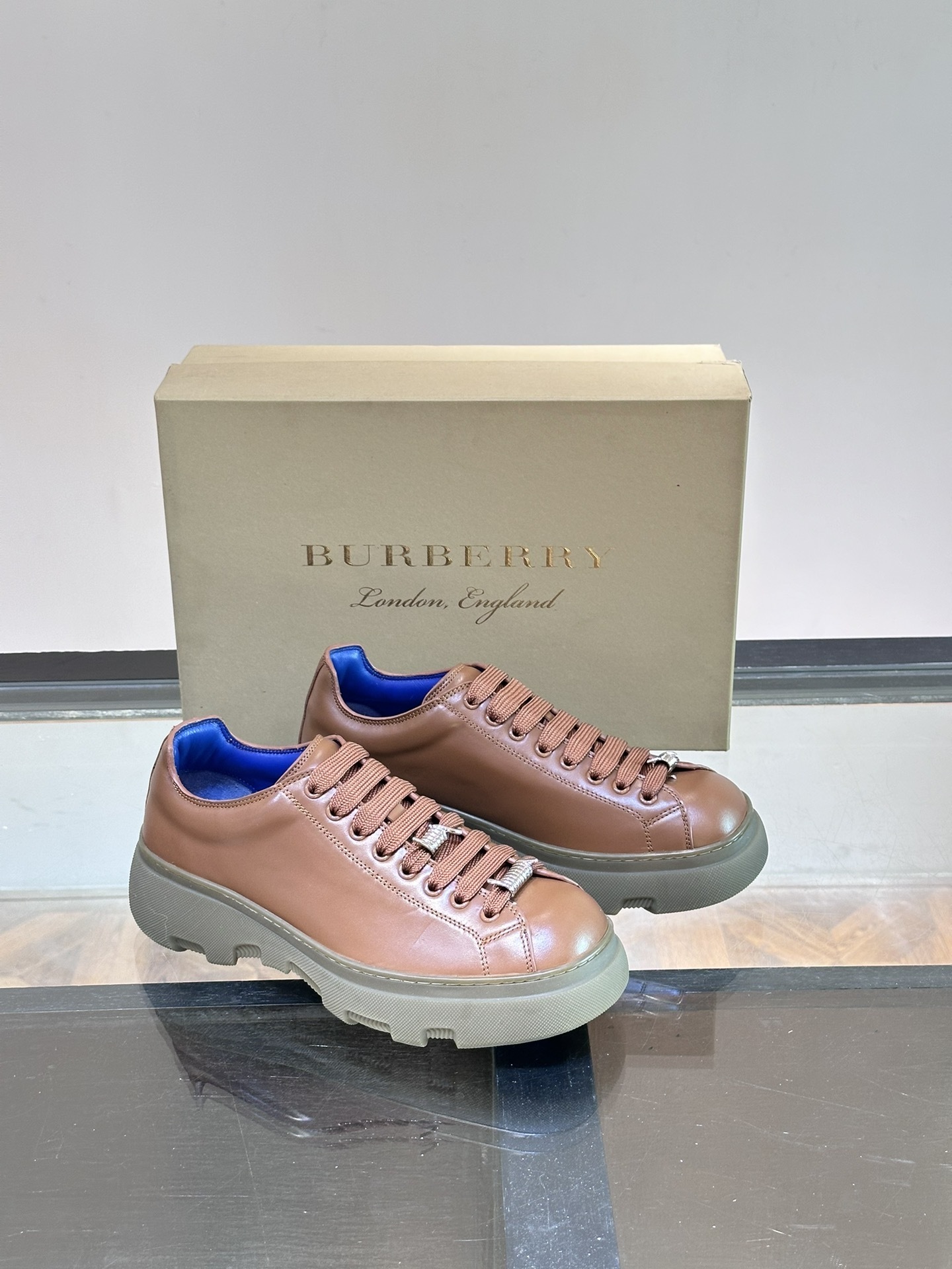 Burberry Ranger leather sneakers with a chunky rubber sole