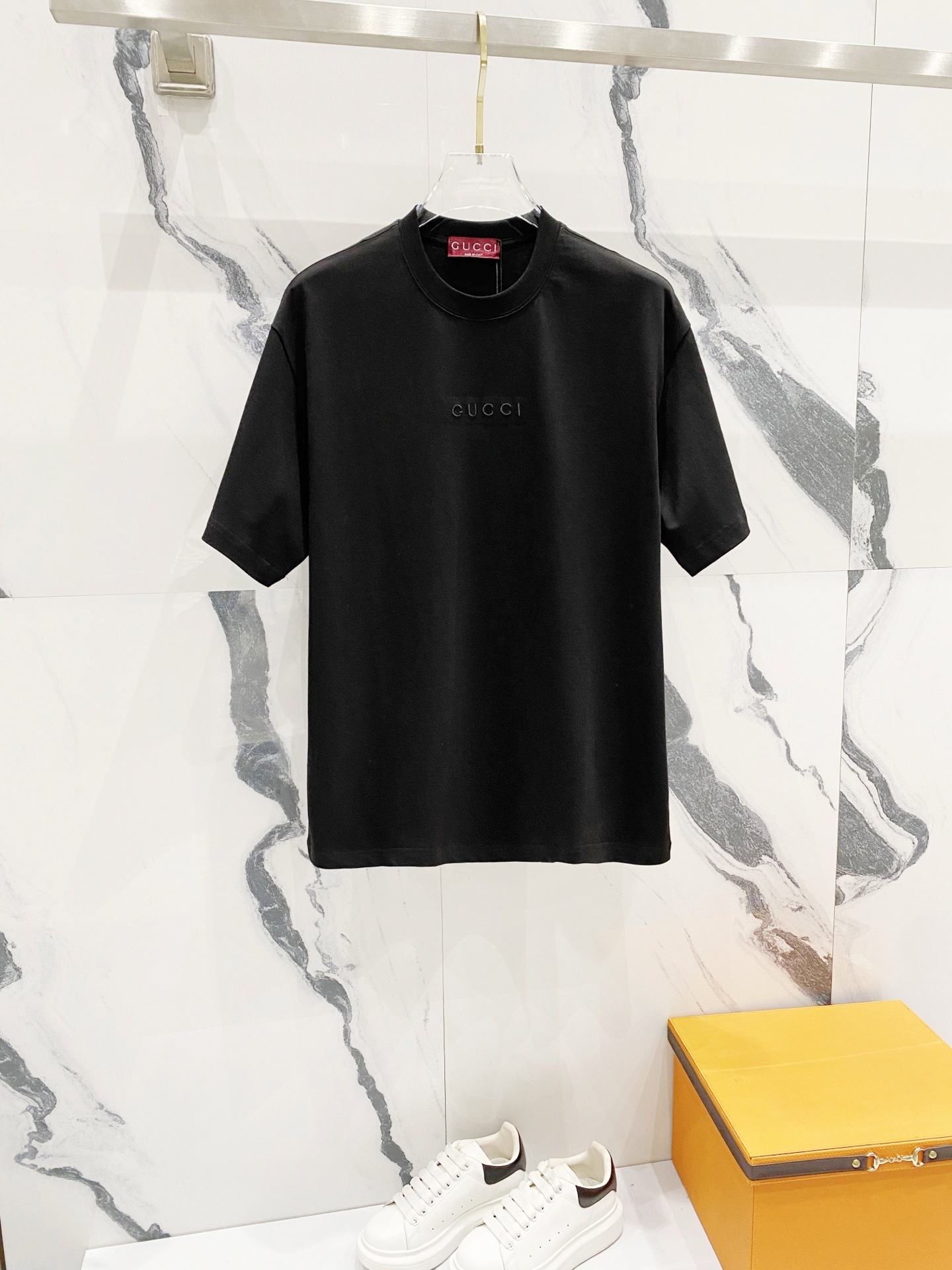 Gucci black heavy felted cotton jersey T-shirt