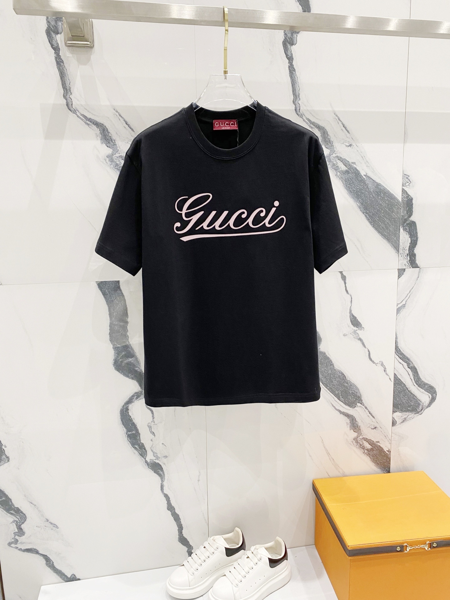Gucci Script print black cotton T-shirt