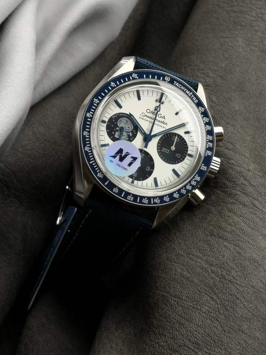 Omega Speedmaster Silver Snoopy Award" 50th Anniversary watch