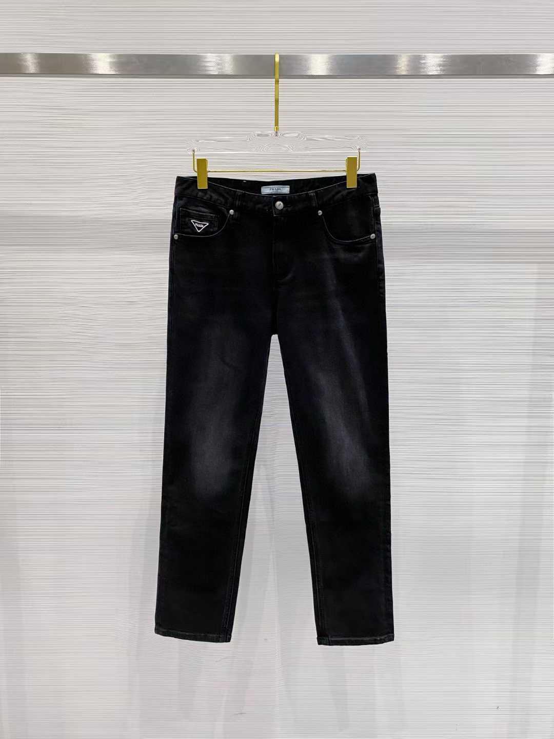 Prada black denim jeans in a slim or straight fit style