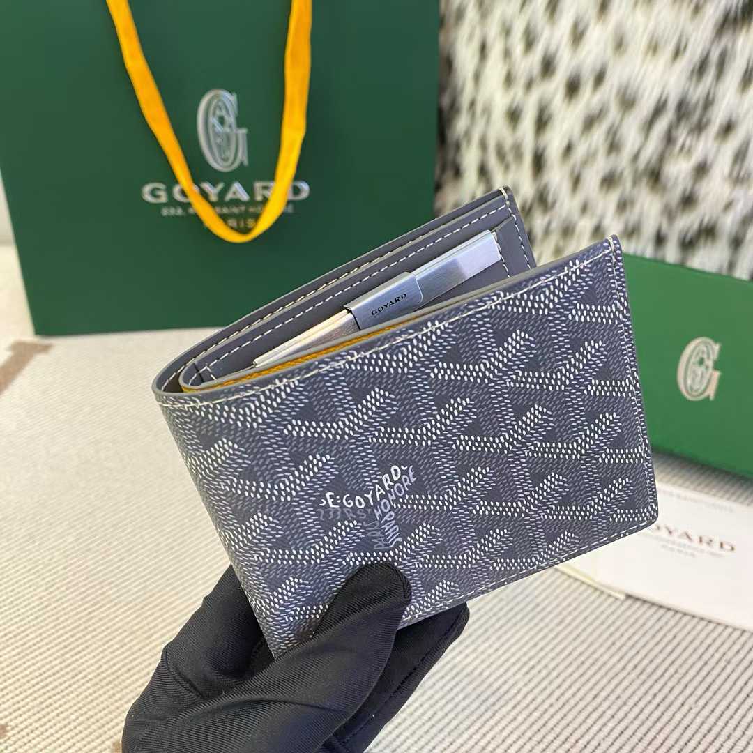 Goyard Victoire bi-fold wallet in grey Goyardine print canvas