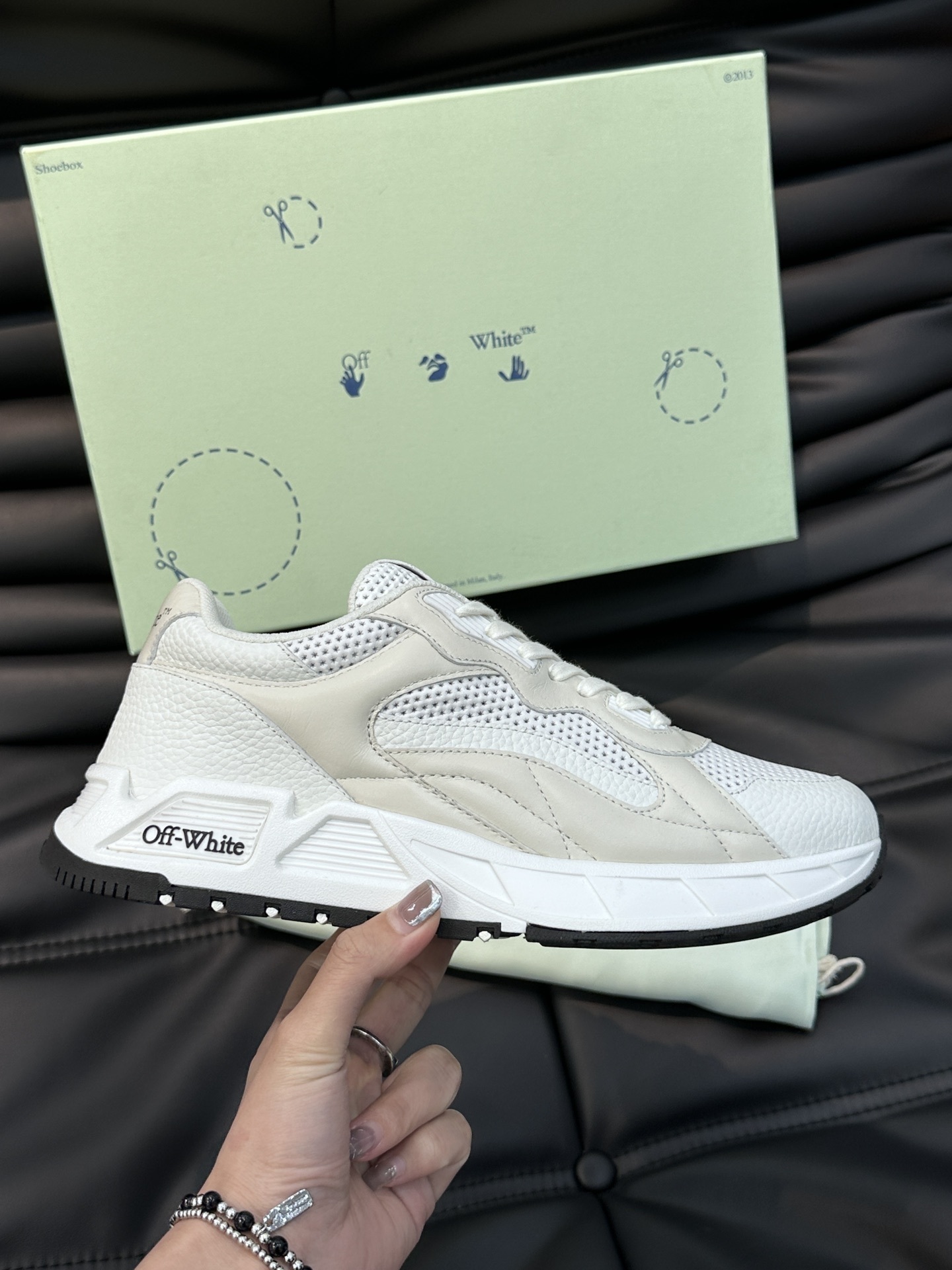 Off-White Wmns Runner B Sneakers in the white colorway