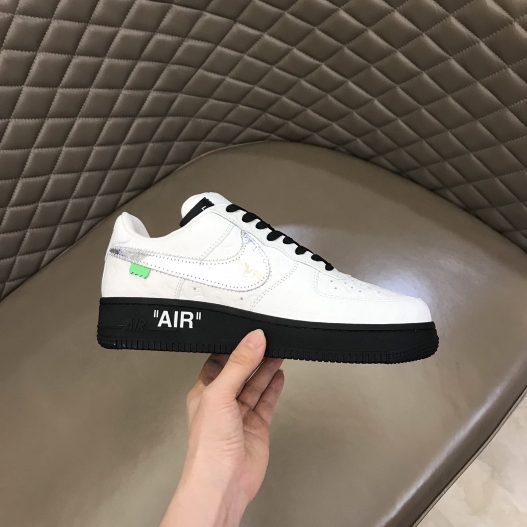 Nike Air Force 1 Low by Virgil Abloh in white with a black sole sneakers