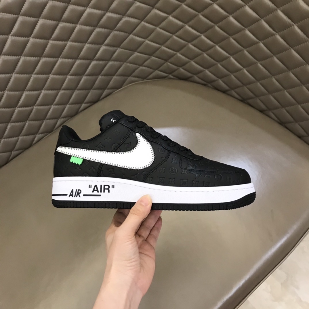 LV x Nike Air Force 1 Low By Virgil Abloh in black and white sneakers