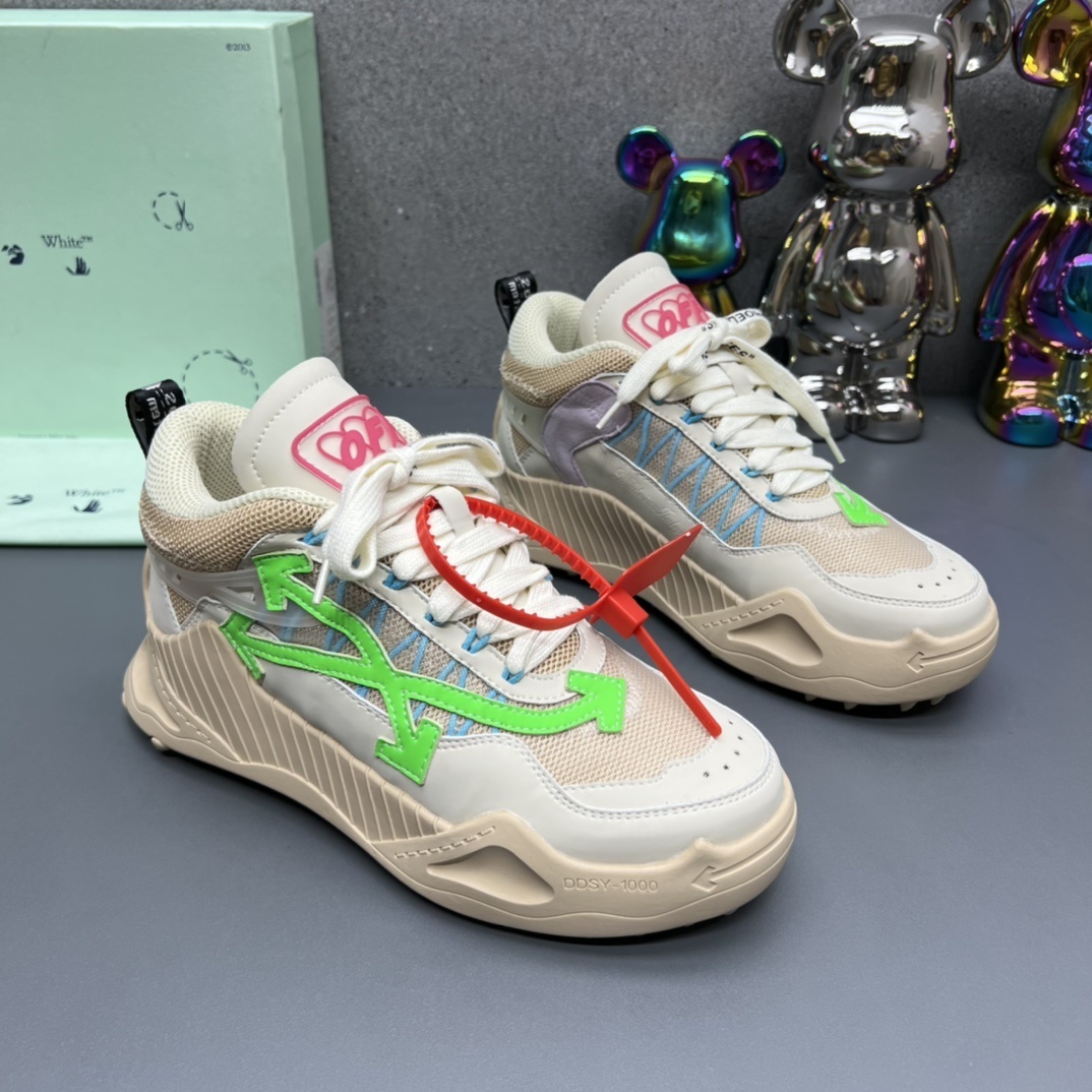 Off-White Odsy-1000 sneaker in the "Beige Green" colorway