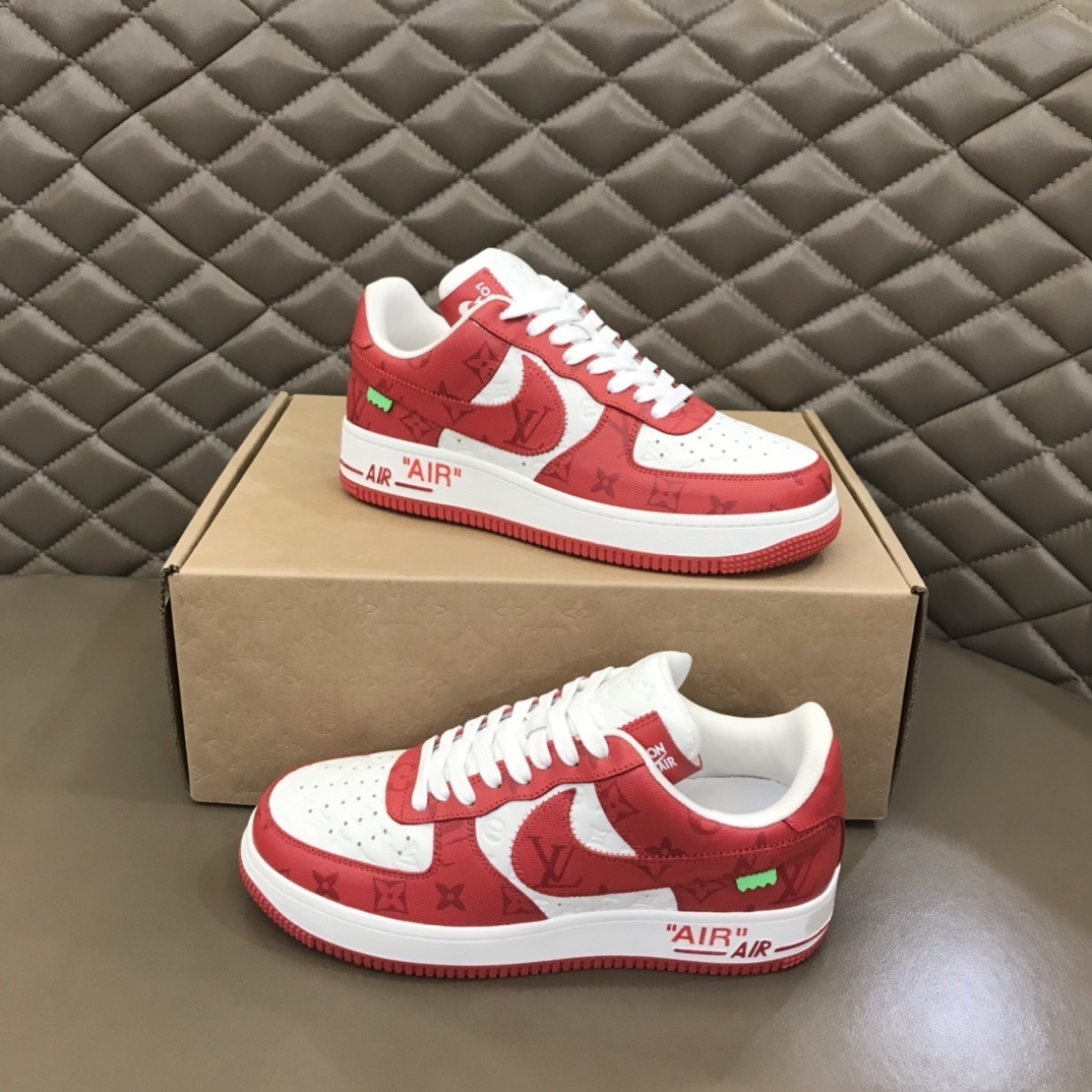 LV Nike Air Force 1 Low By Virgil Abloh in the white and red