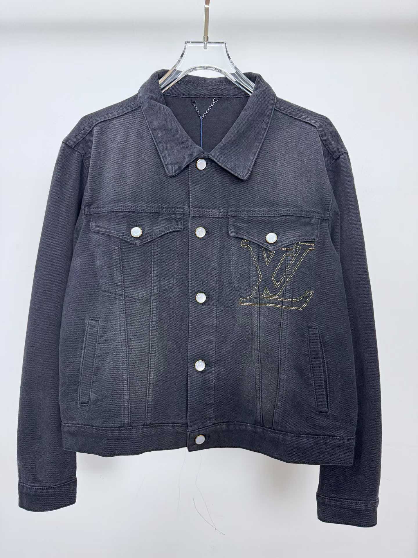 LV Denim Trucker Jacket in black stonewashed