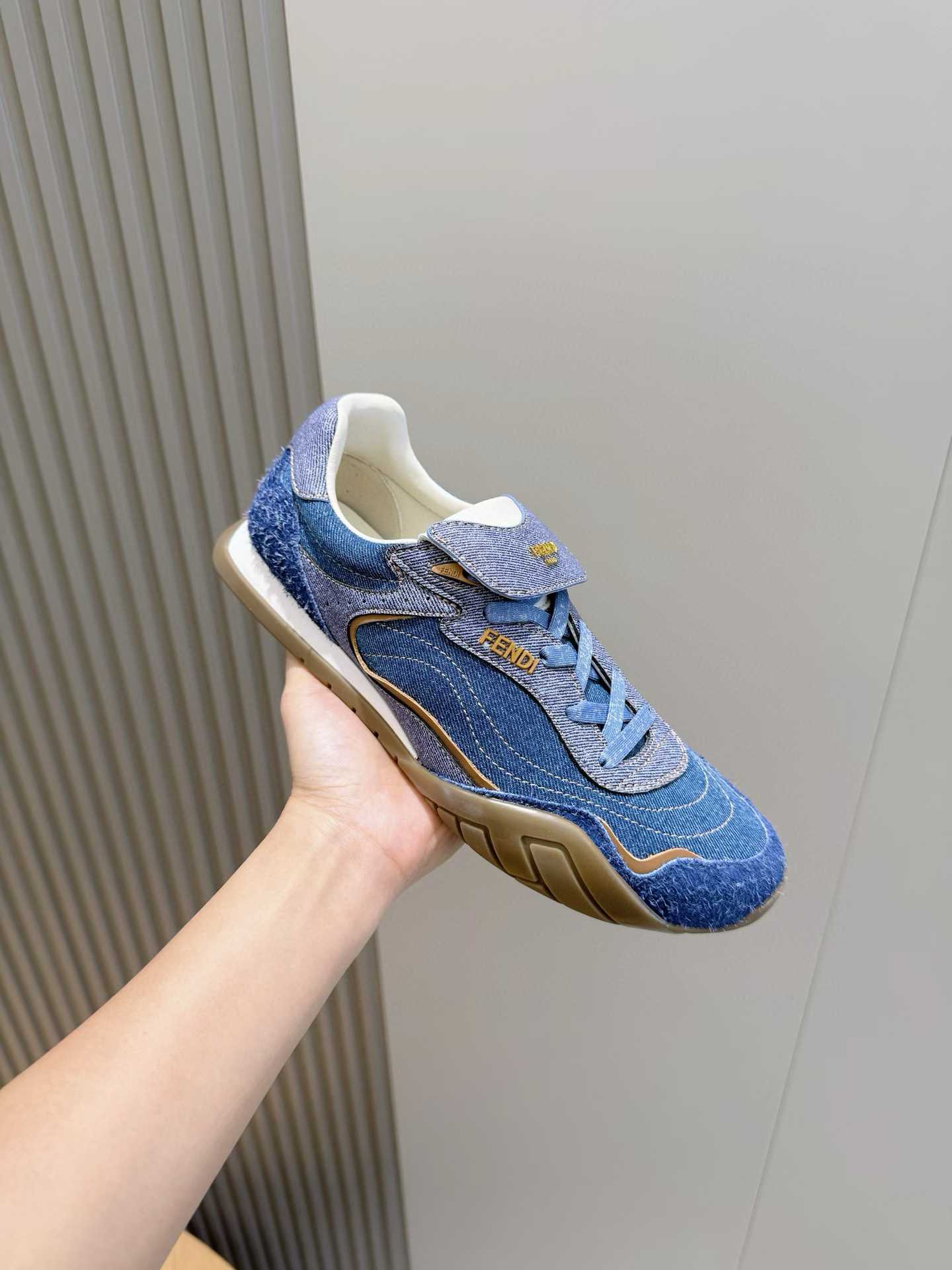 Fendi Wave Pulse sneakers in light blue denim