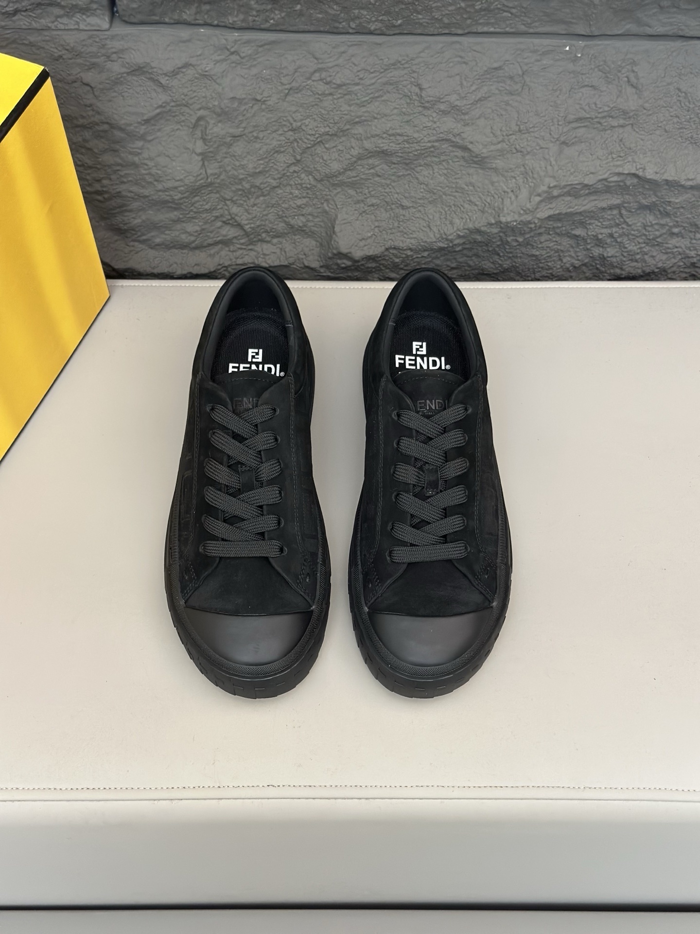 Fendi Domino sneakers in black leather